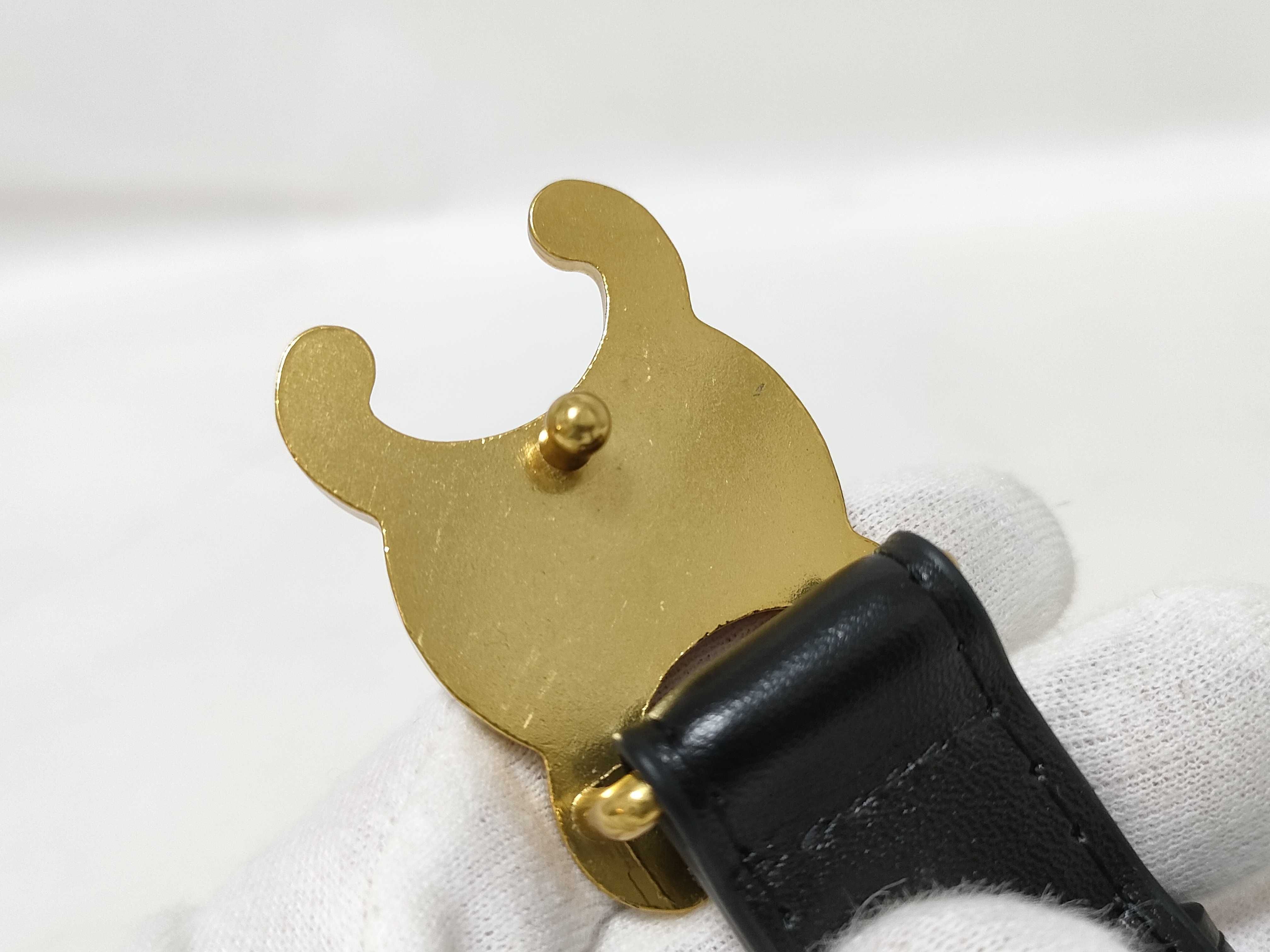 Black Leather Triomphe Belt — view 9