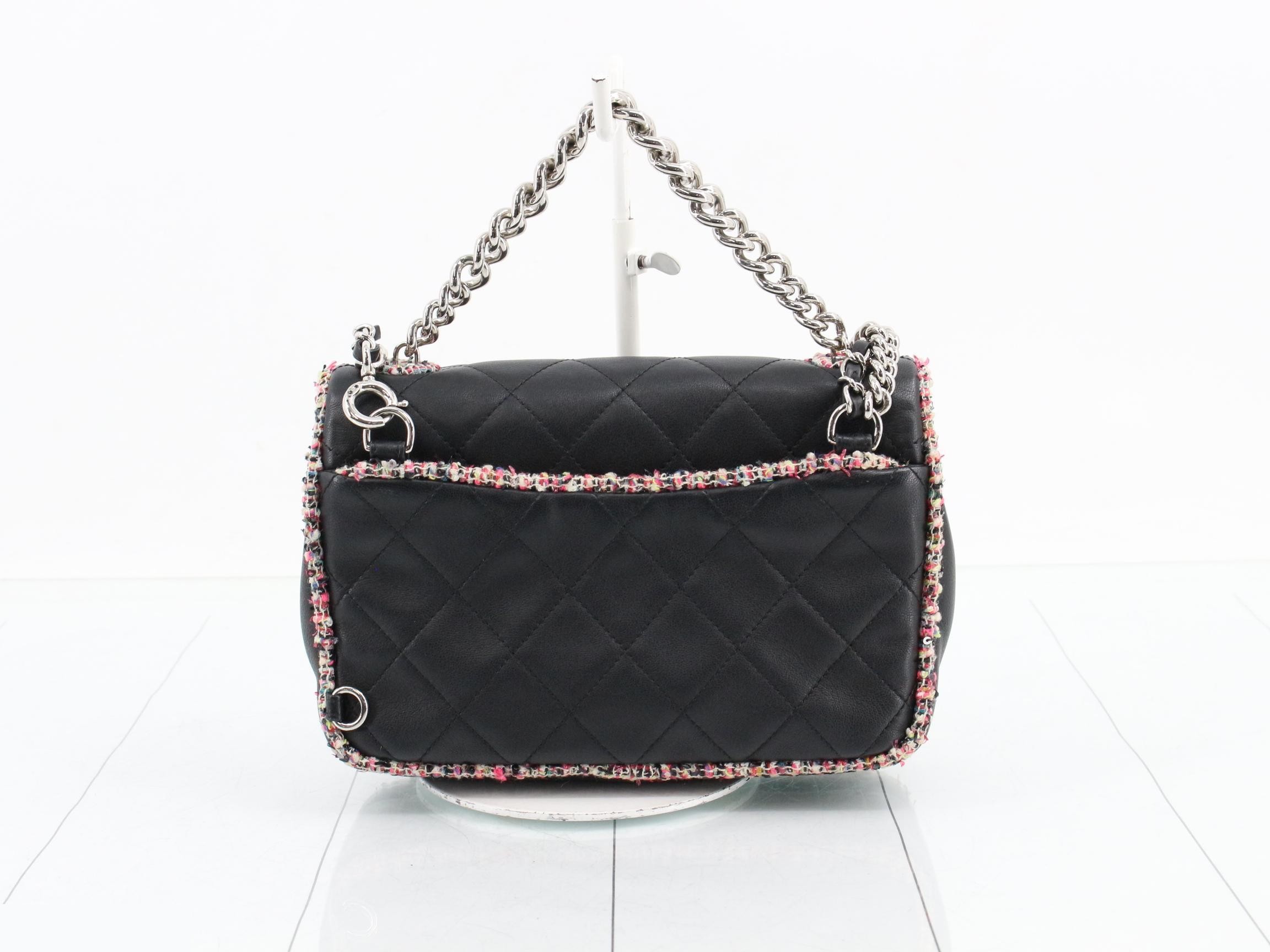 Tweed x Leather Matelassé Shoulder Bag — view 2