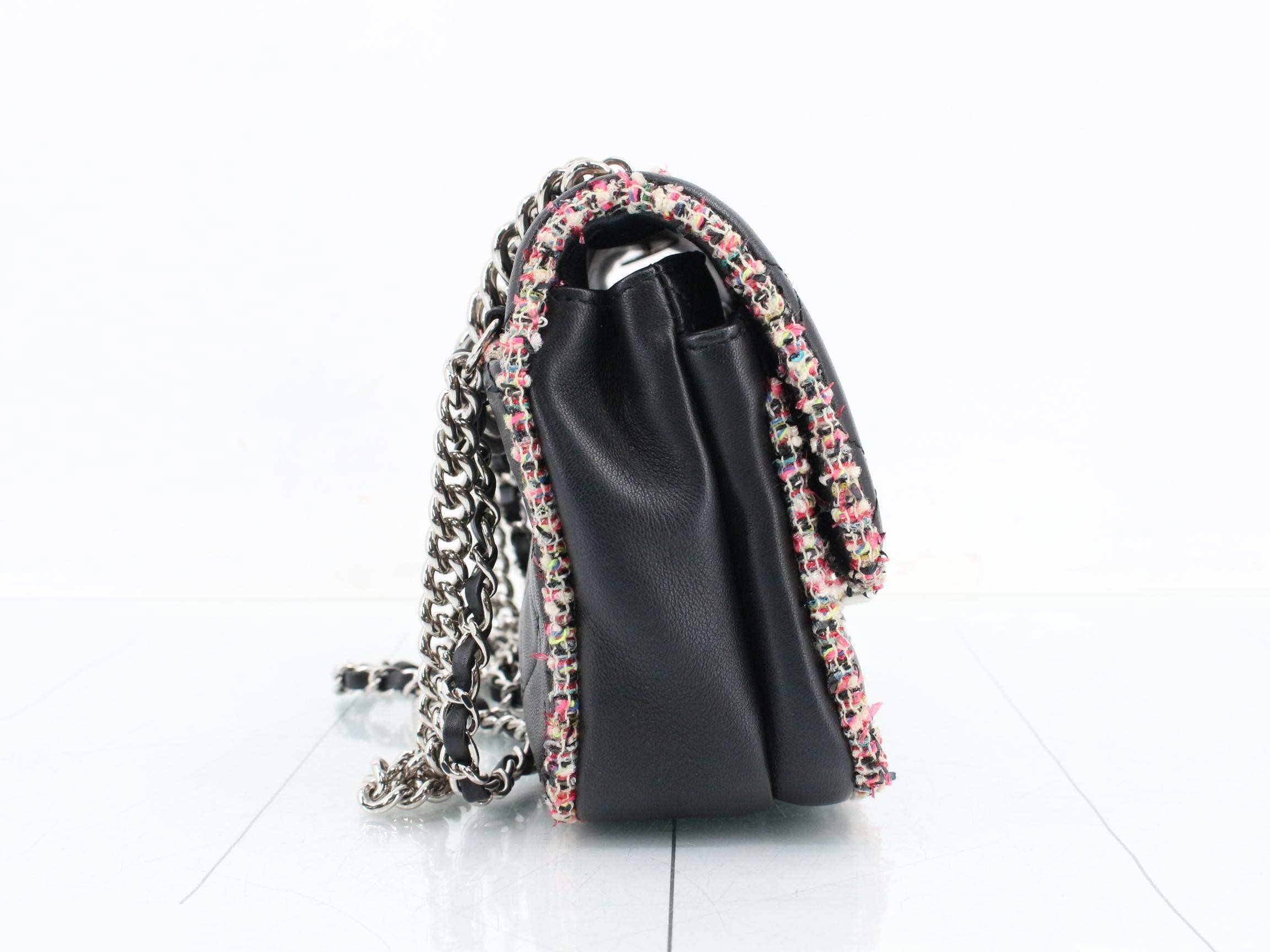Tweed x Leather Matelassé Shoulder Bag — view 4