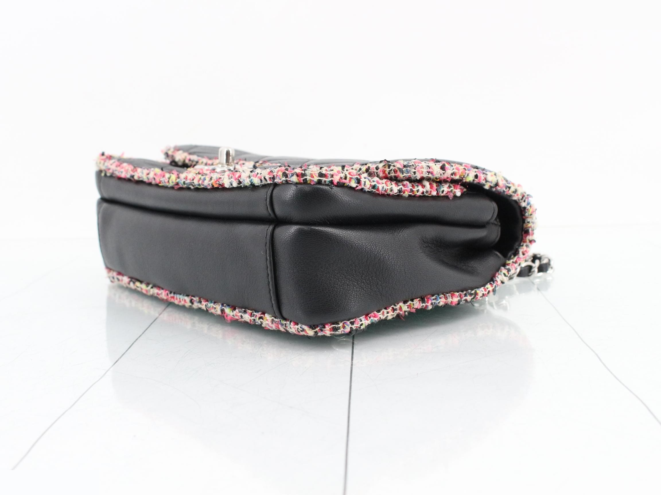 Tweed x Leather Matelassé Shoulder Bag — view 6