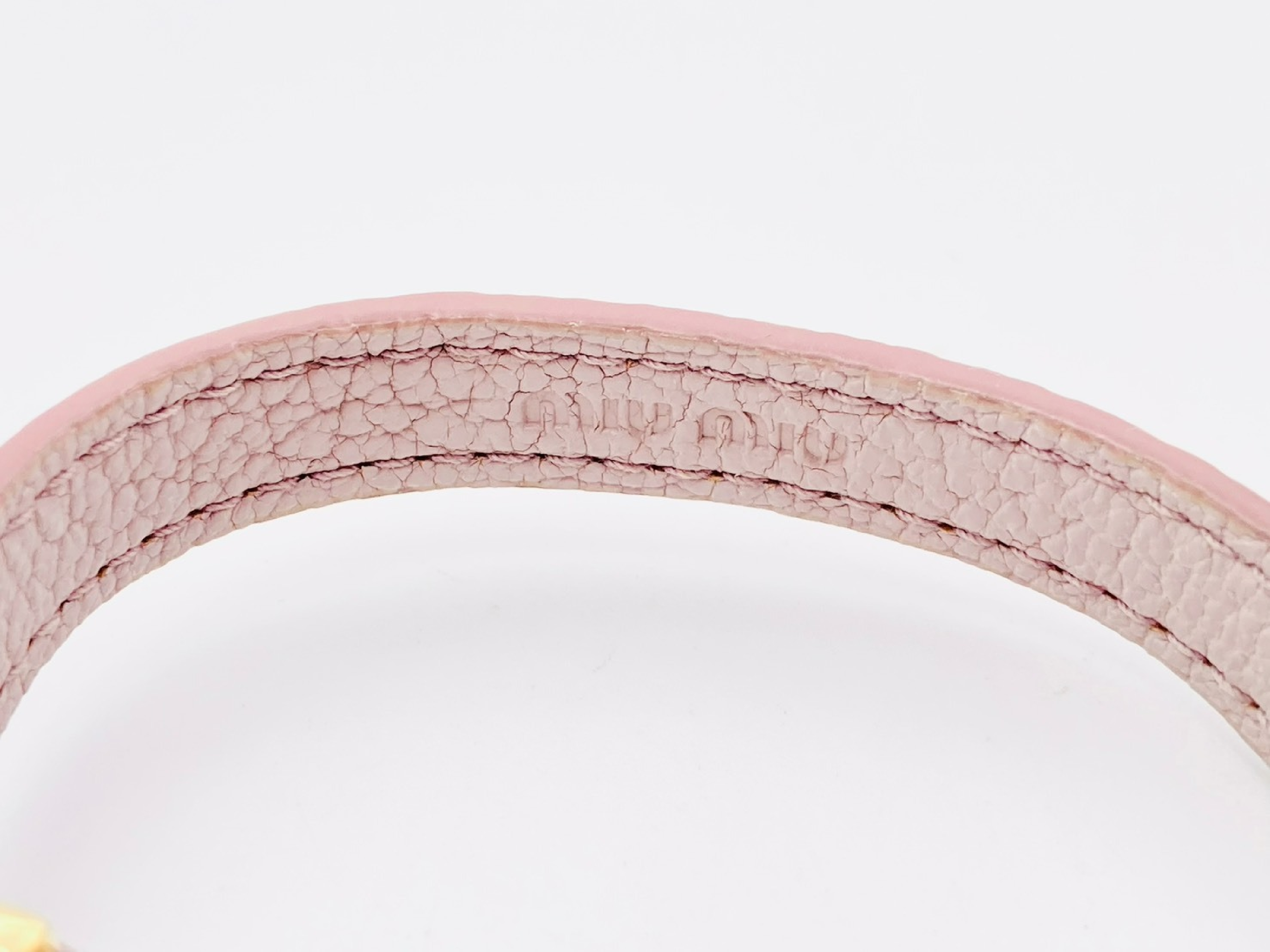 Rhinestone Leather Bracelet, Pink Bracelet/Bangle — view 4