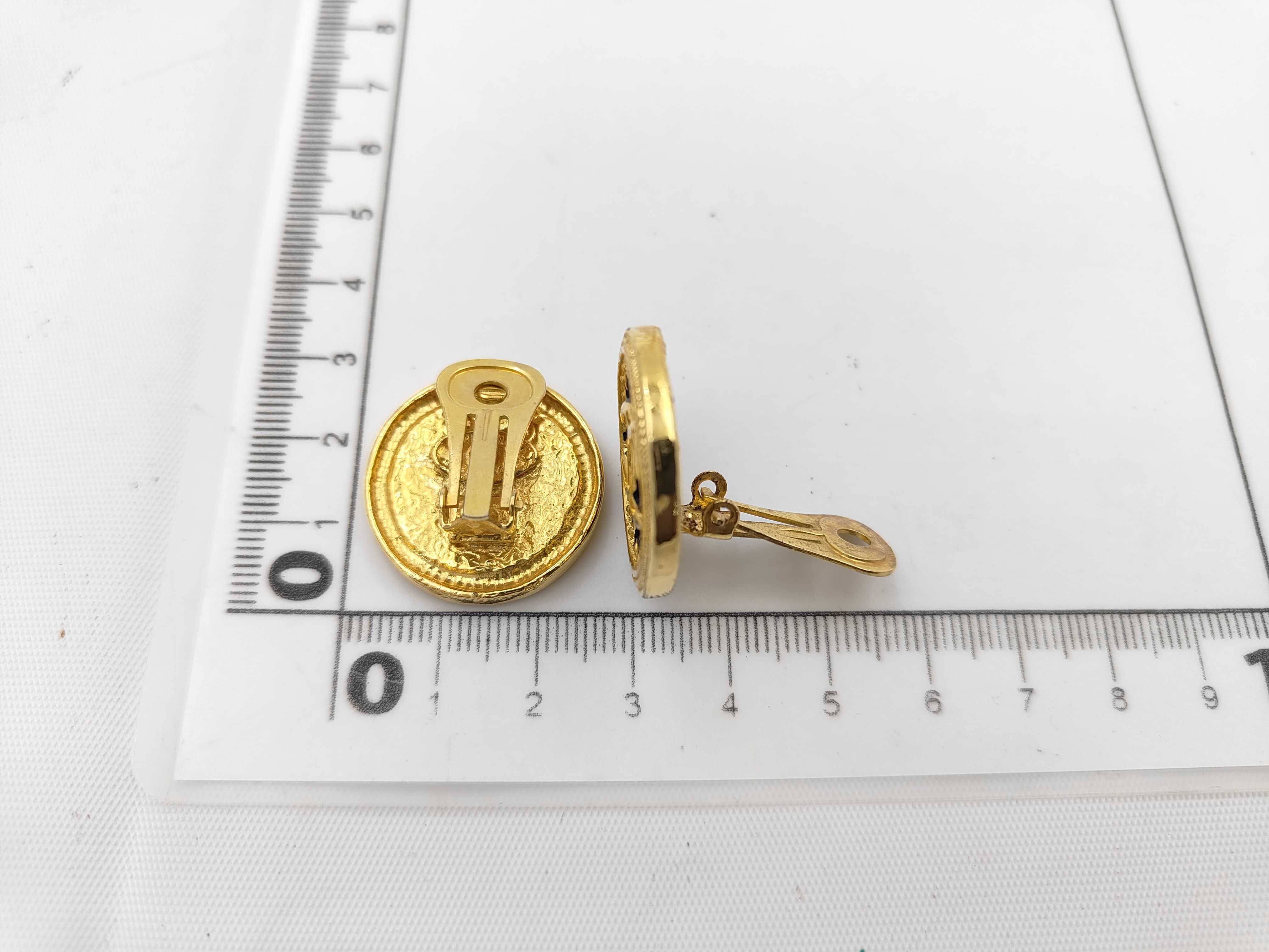 Coco Mark Earrings, Gold Brass Earrings — view 6