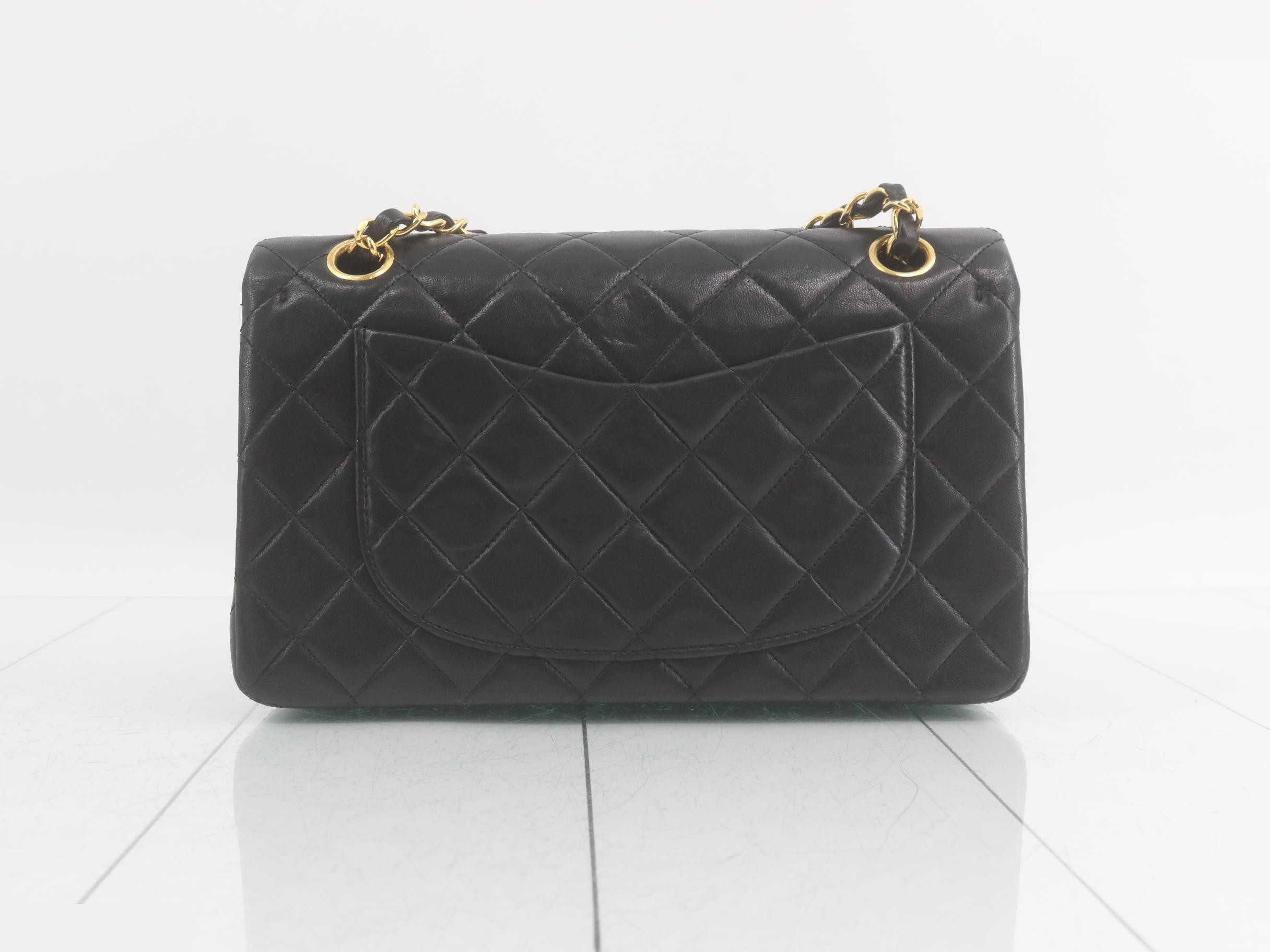 Matelassé 23 Double Chain Shoulder Bag, Double Flap, Lambskin, Black, Series 1, W23 — view 2