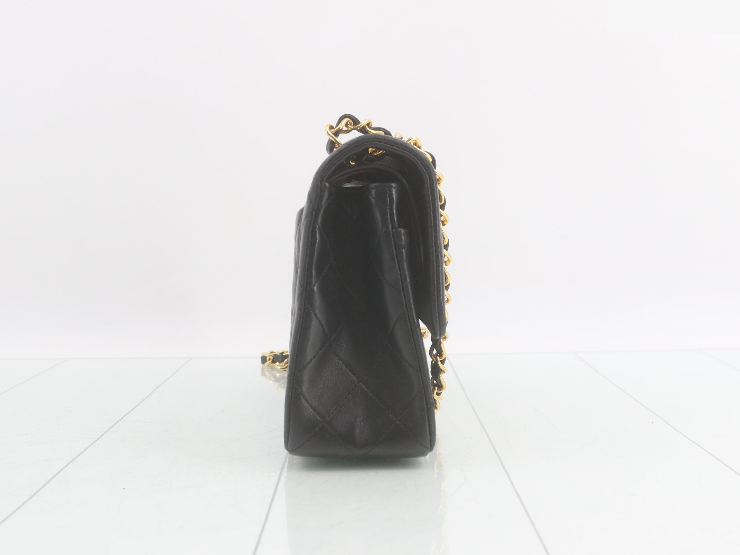 Matelassé 23 Double Chain Shoulder Bag, Double Flap, Lambskin, Black, Series 1, W23 — view 4