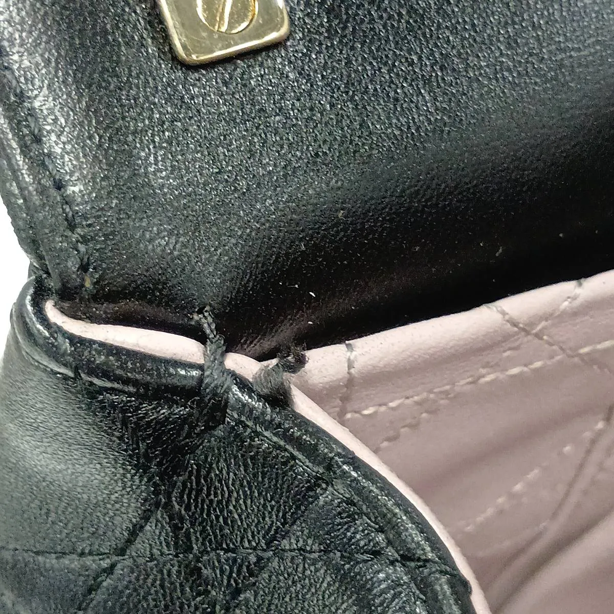 Cannage Leather Shoulder Bag, Black — view 11