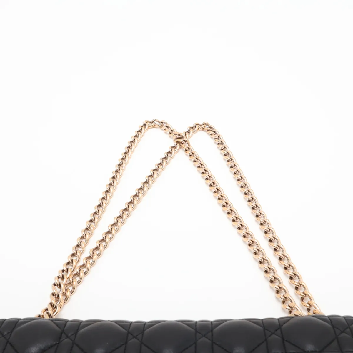 Cannage Leather Shoulder Bag, Black — view 6