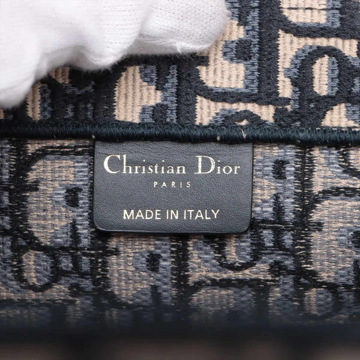 Oblique Book Tote Large Canvas Tote Bag Navy — view 8