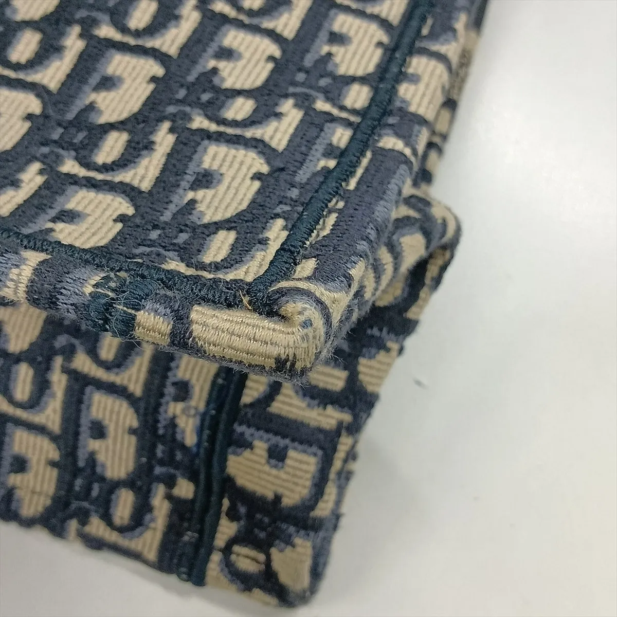 Oblique Book Tote Large Canvas Tote Bag Navy — view 9