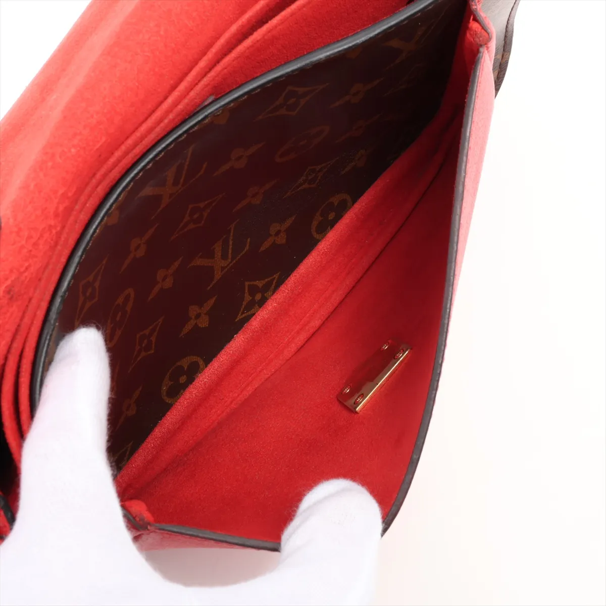 Monogram x Leather Marignan M43959 CA3119 Brown x Red RFID reaction available — view 11