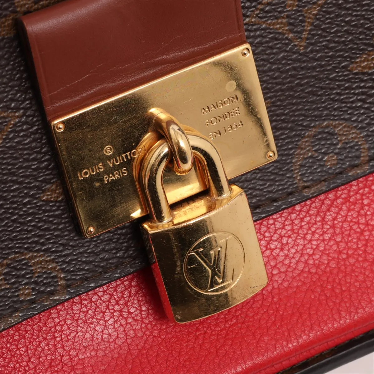 Monogram x Leather Marignan M43959 CA3119 Brown x Red RFID reaction available — view 13