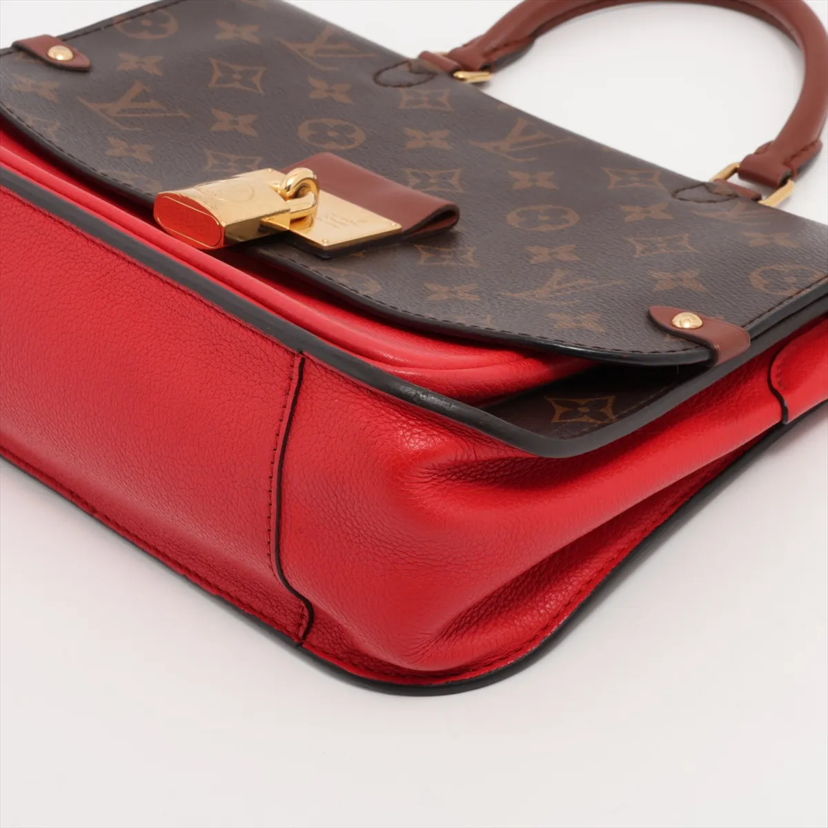 Monogram x Leather Marignan M43959 CA3119 Brown x Red RFID reaction available — view 3