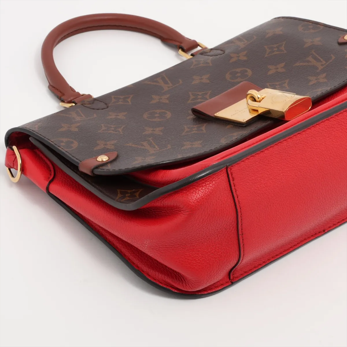 Monogram x Leather Marignan M43959 CA3119 Brown x Red RFID reaction available — view 4