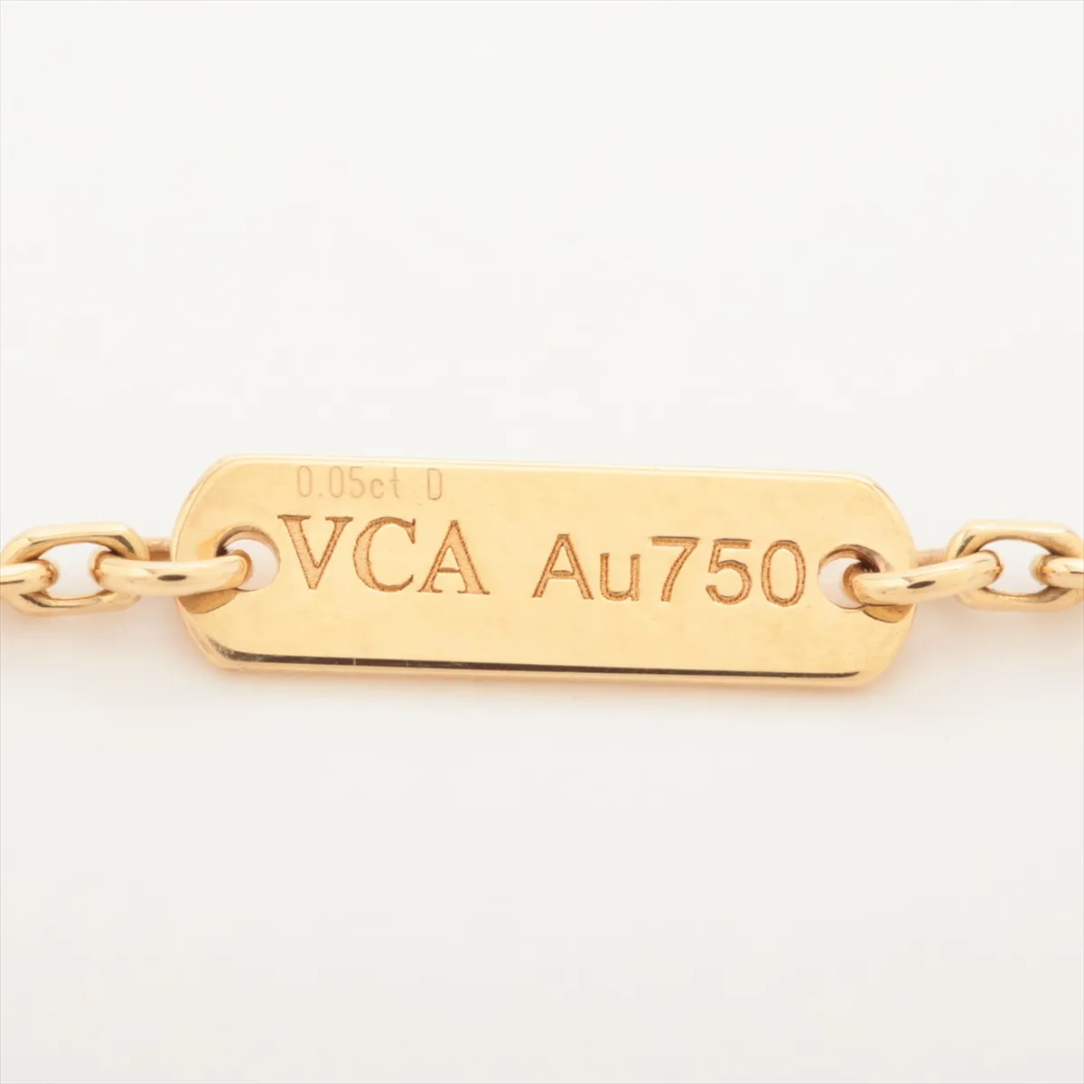 Vintage Alhambra Golden Shell Diamond Necklace 750 (YG) 6.5g 0.05 JA177768 — view 4
