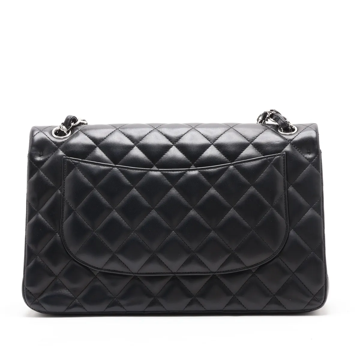 [Individually packaged] Chanel Large Matelassé 30 Lambskin Double Flap Double Chain Bag, Black with Gold Hardware, 17352254, Serial Number 17, A58600 — view 2