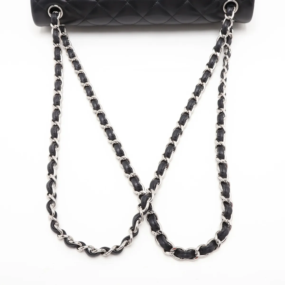[Individually packaged] Chanel Large Matelassé 30 Lambskin Double Flap Double Chain Bag, Black with Gold Hardware, 17352254, Serial Number 17, A58600 — view 5