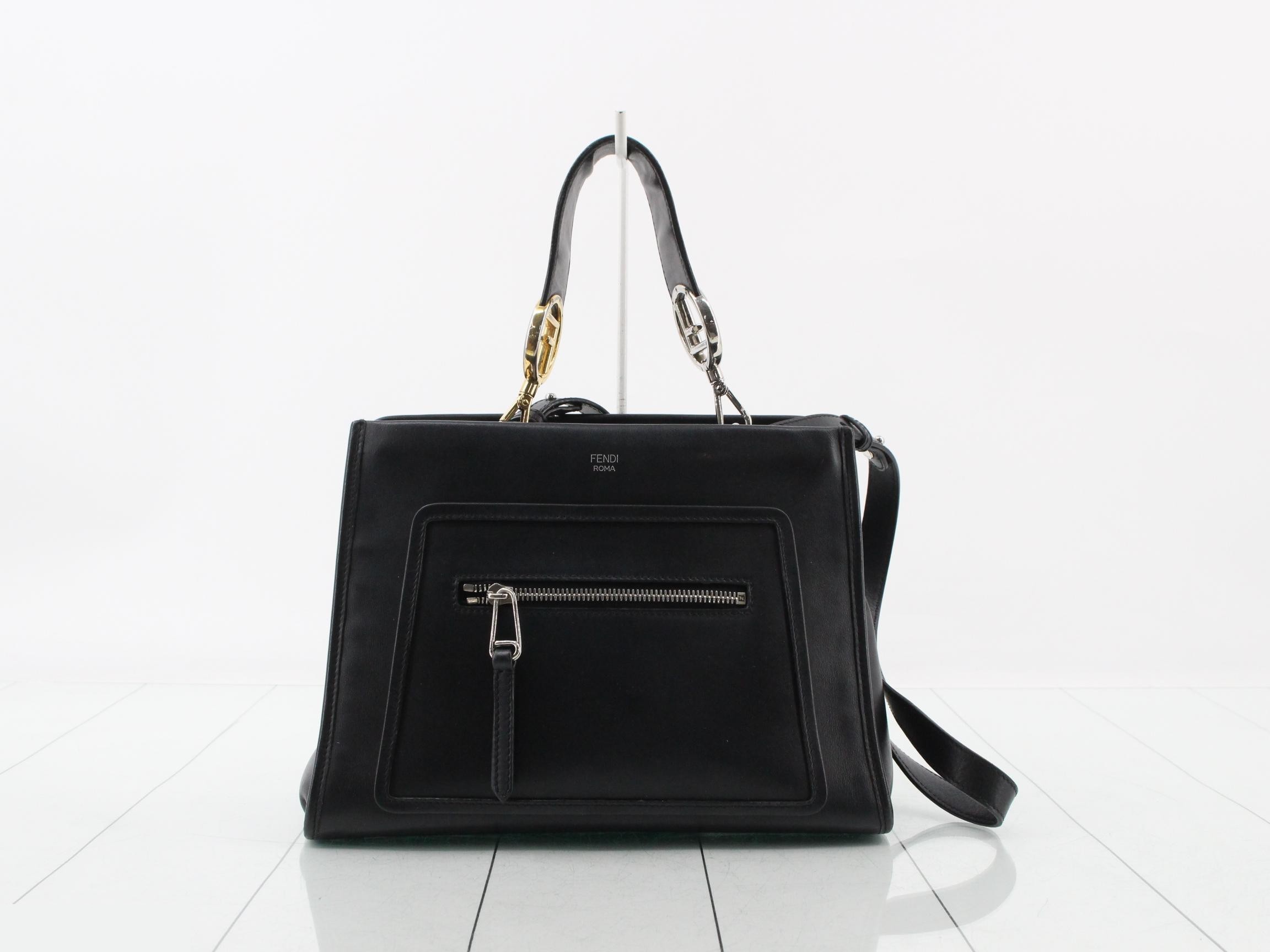 Runaway Leather 2-Way Hand/Shoulder Bag, Black