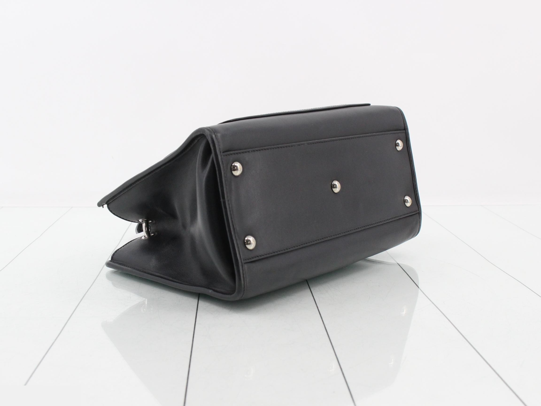 Runaway Leather 2-Way Hand/Shoulder Bag, Black — view 5