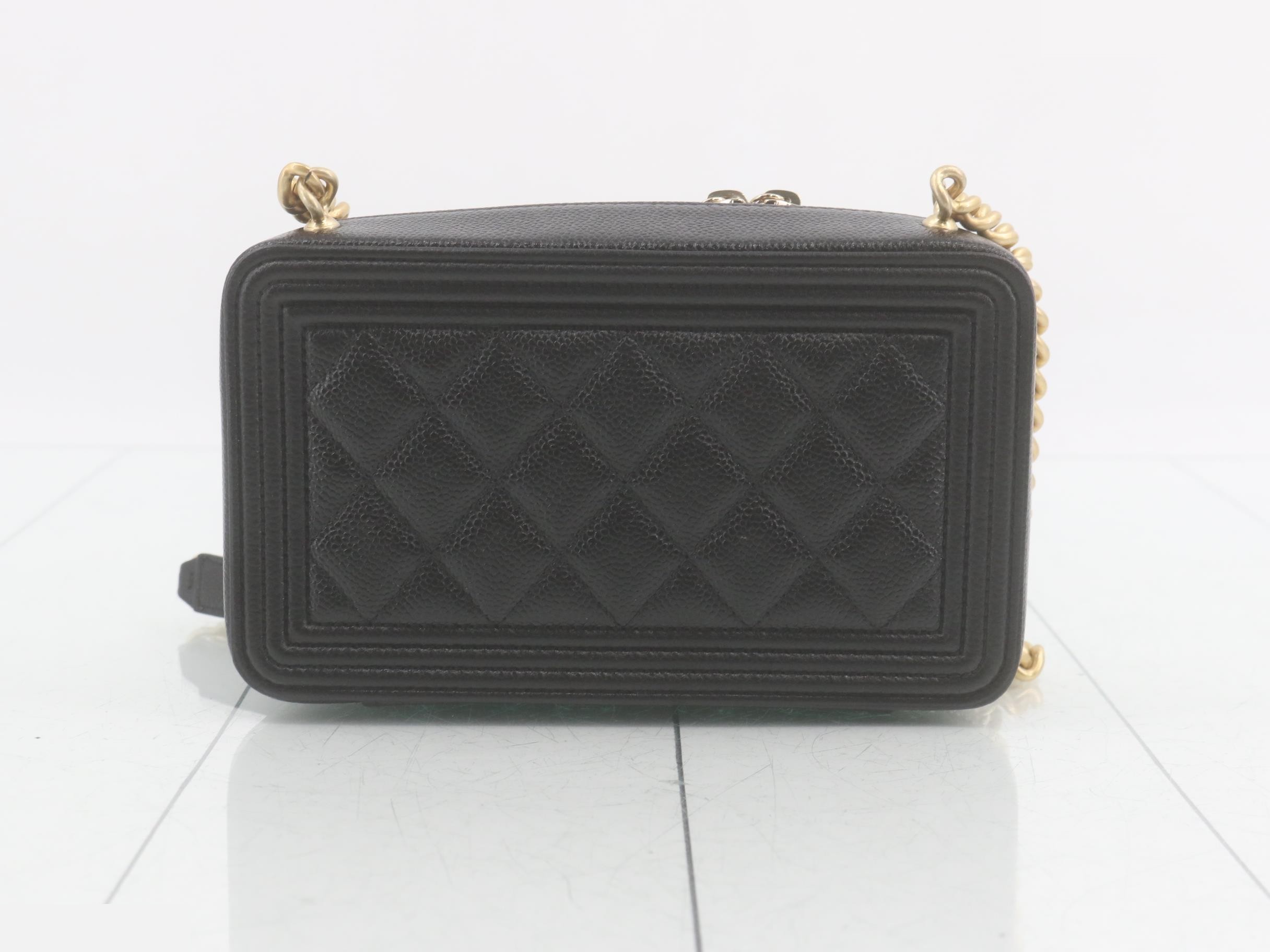 Boy Chanel Caviar Skin Chain Wallet, Black — view 2