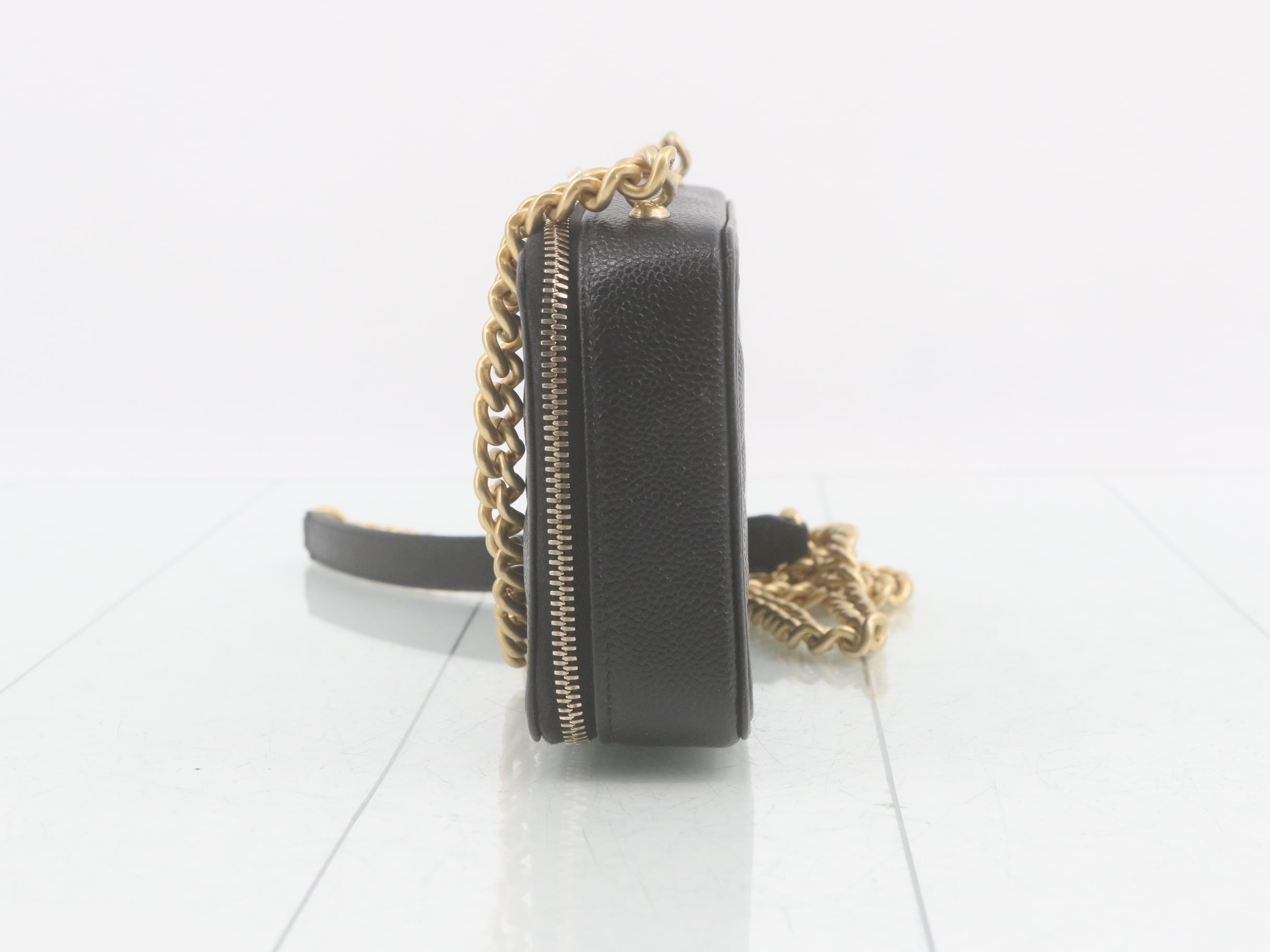 Boy Chanel Caviar Skin Chain Wallet, Black — view 3