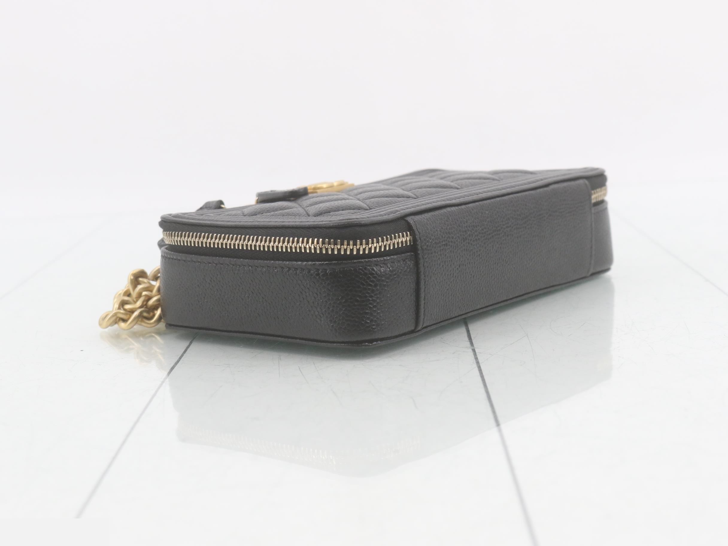 Boy Chanel Caviar Skin Chain Wallet, Black — view 5