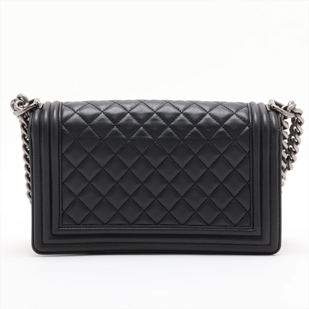 Boy Chanel 25 Lambskin Chain Shoulder Bag, Black with Gunmetal Hardware, 20899451, Serial Number in the 20s, A67086 — view 2