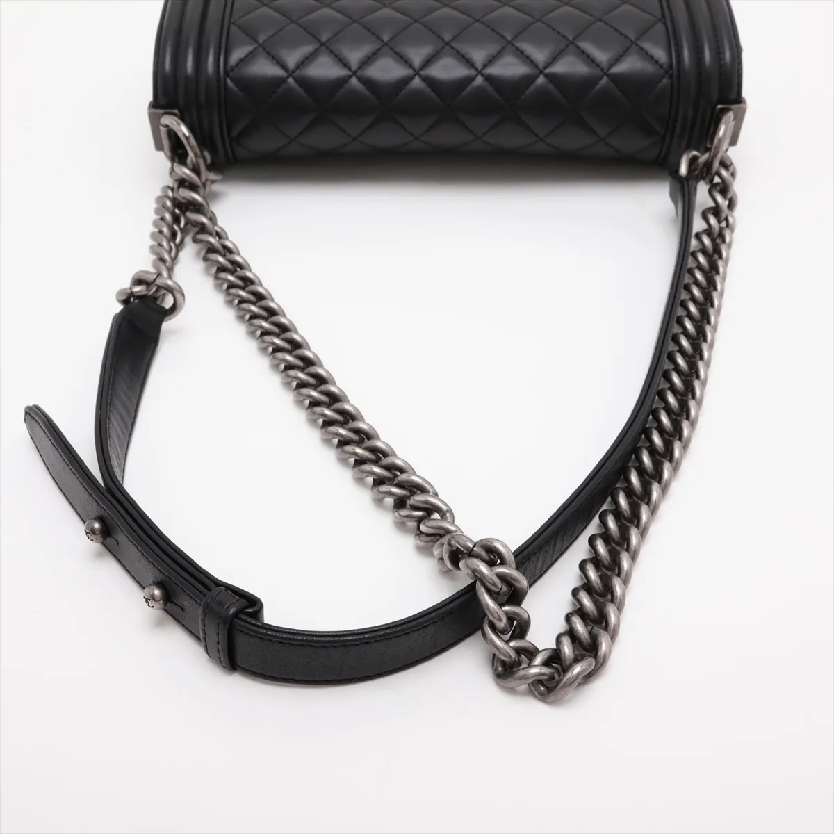 Boy Chanel 25 Lambskin Chain Shoulder Bag, Black with Gunmetal Hardware, 20899451, Serial Number in the 20s, A67086 — view 5