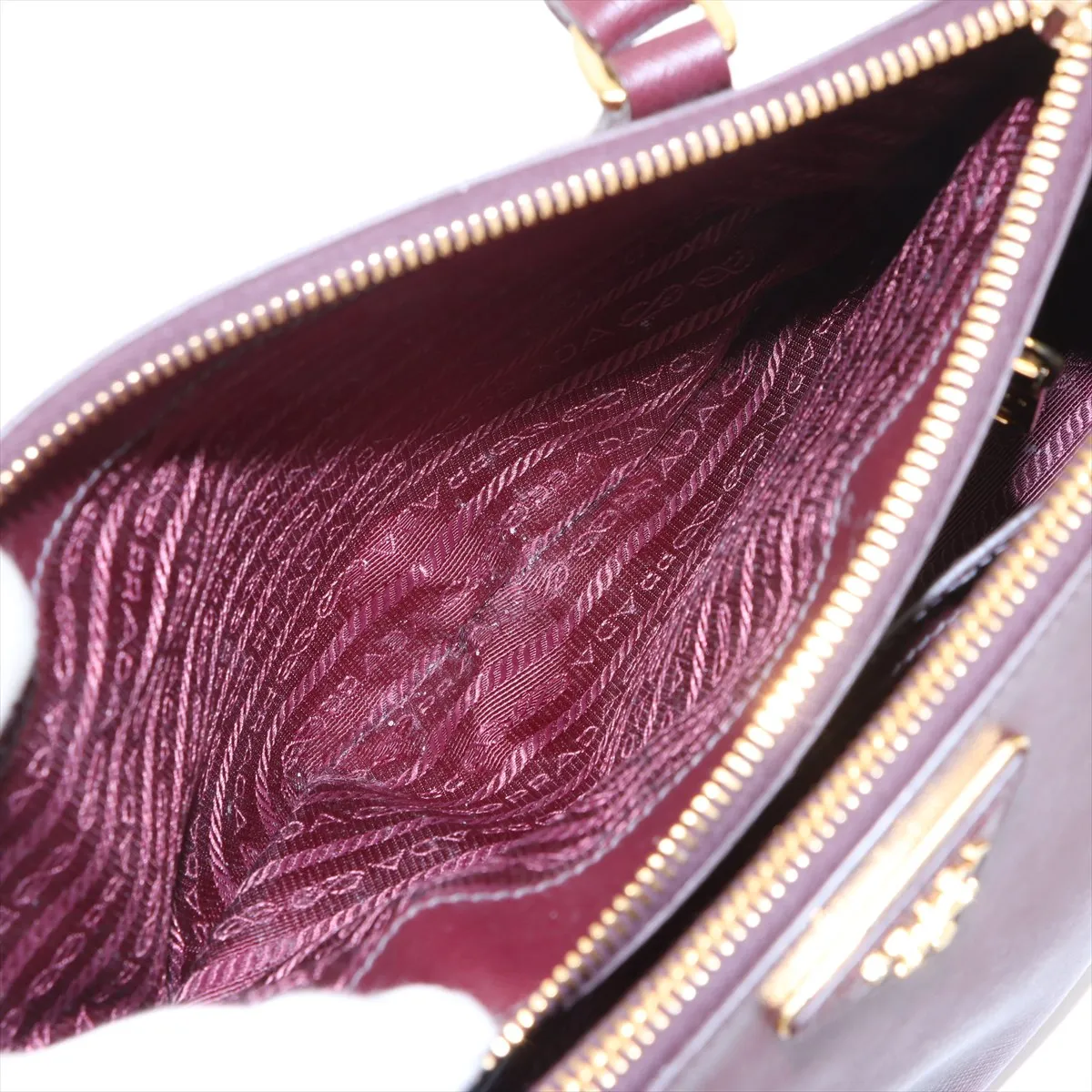 Saffiano Luxe Leather 2WAY Handbag Bordeaux 1BA863 — view 11