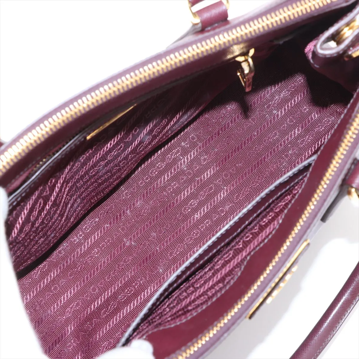 Saffiano Luxe Leather 2WAY Handbag Bordeaux 1BA863 — view 8
