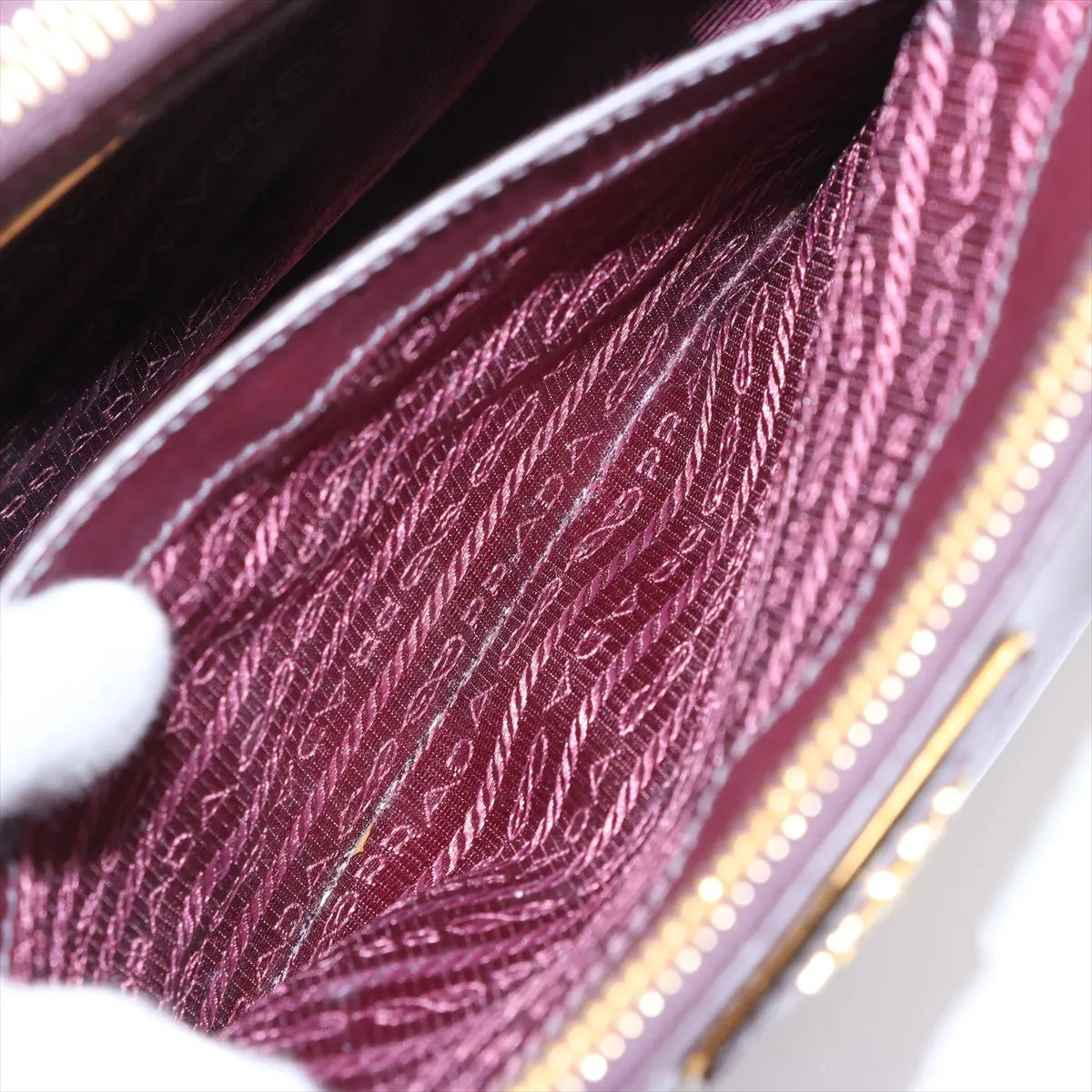 Saffiano Luxe Leather 2WAY Handbag Bordeaux 1BA863 — view 9