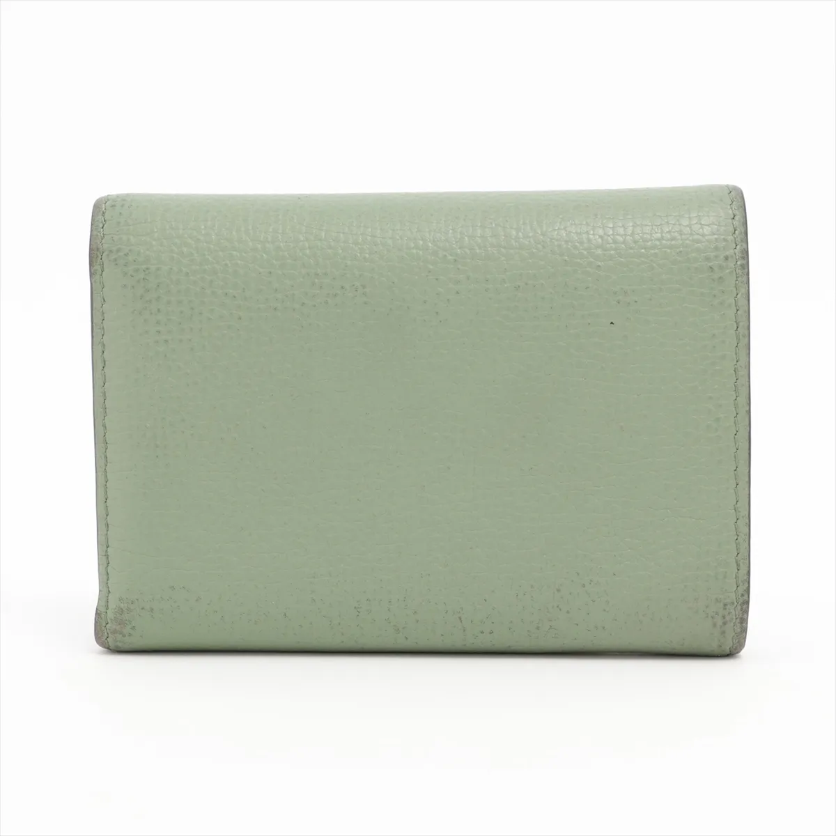 Anagram Vertical Leather Compact Wallet Green — view 2
