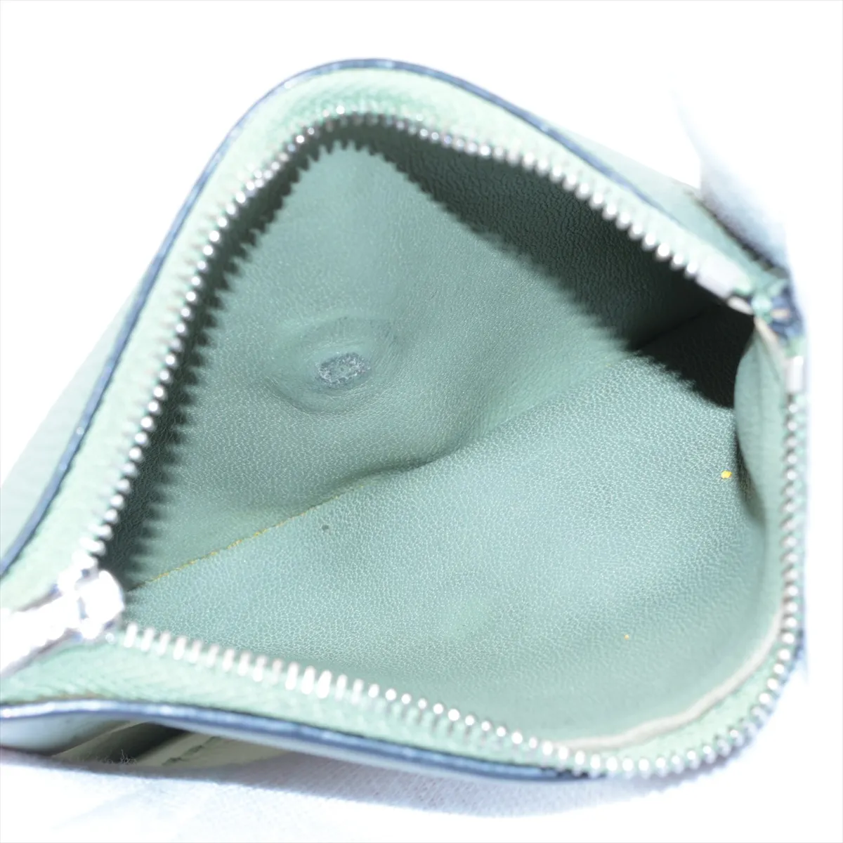 Anagram Vertical Leather Compact Wallet Green — view 6