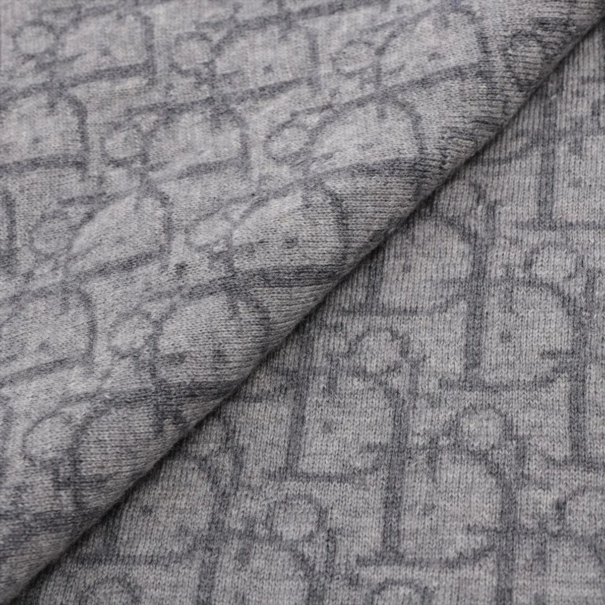 Oblique Scarf, Wool, Gray. Shows wear, — view 2