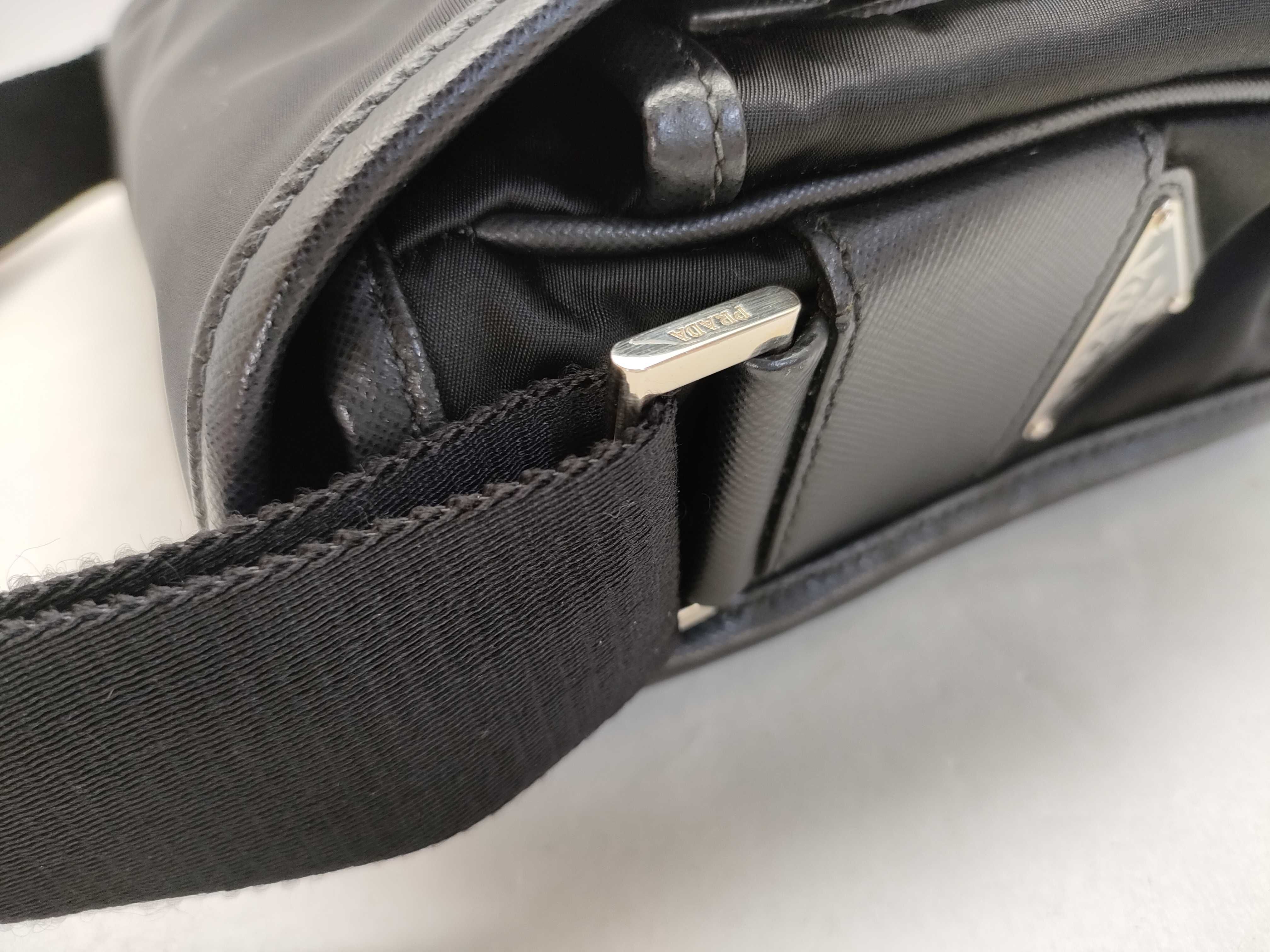 SG-Prada Messenger Bag Nylon x Leather Shoulder Bag Black — view 5