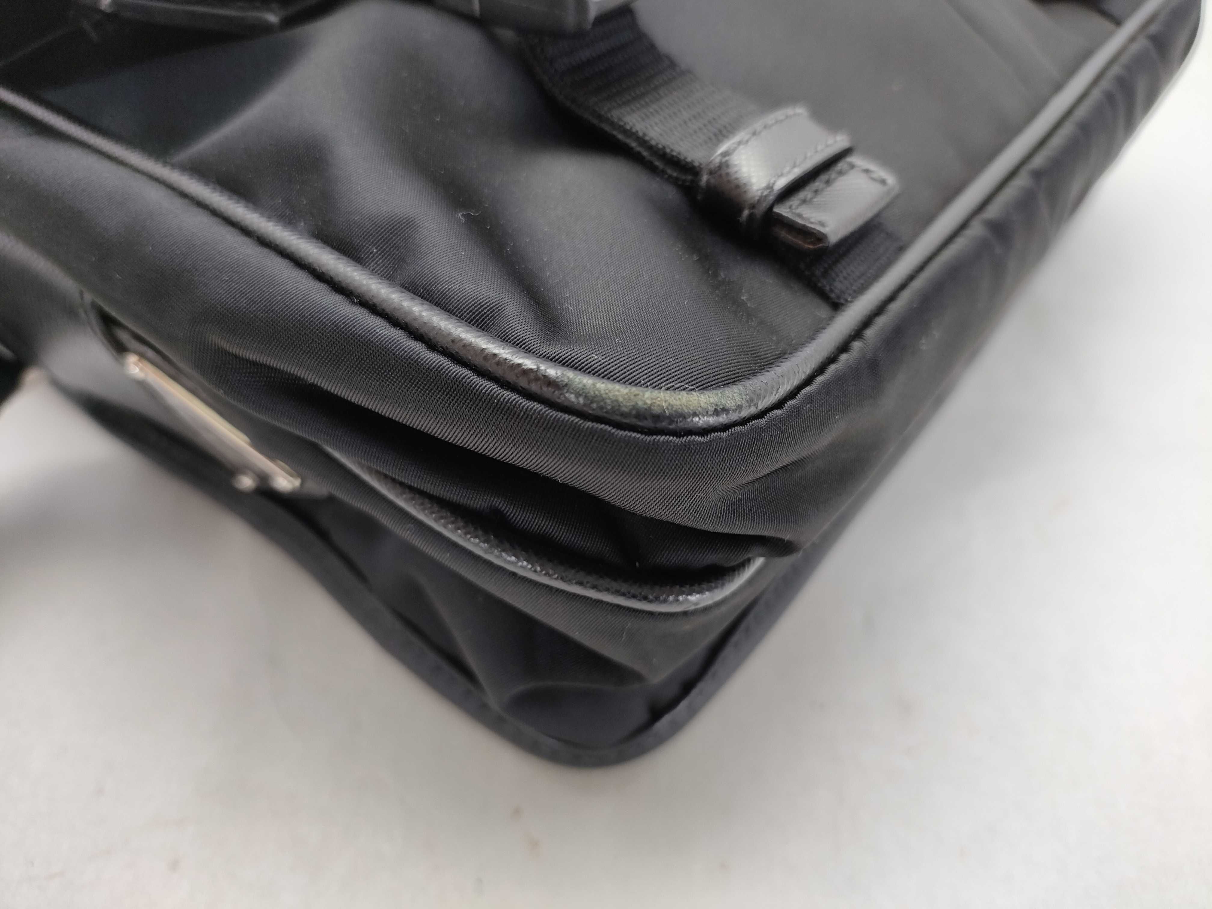 SG-Prada Messenger Bag Nylon x Leather Shoulder Bag Black — view 6