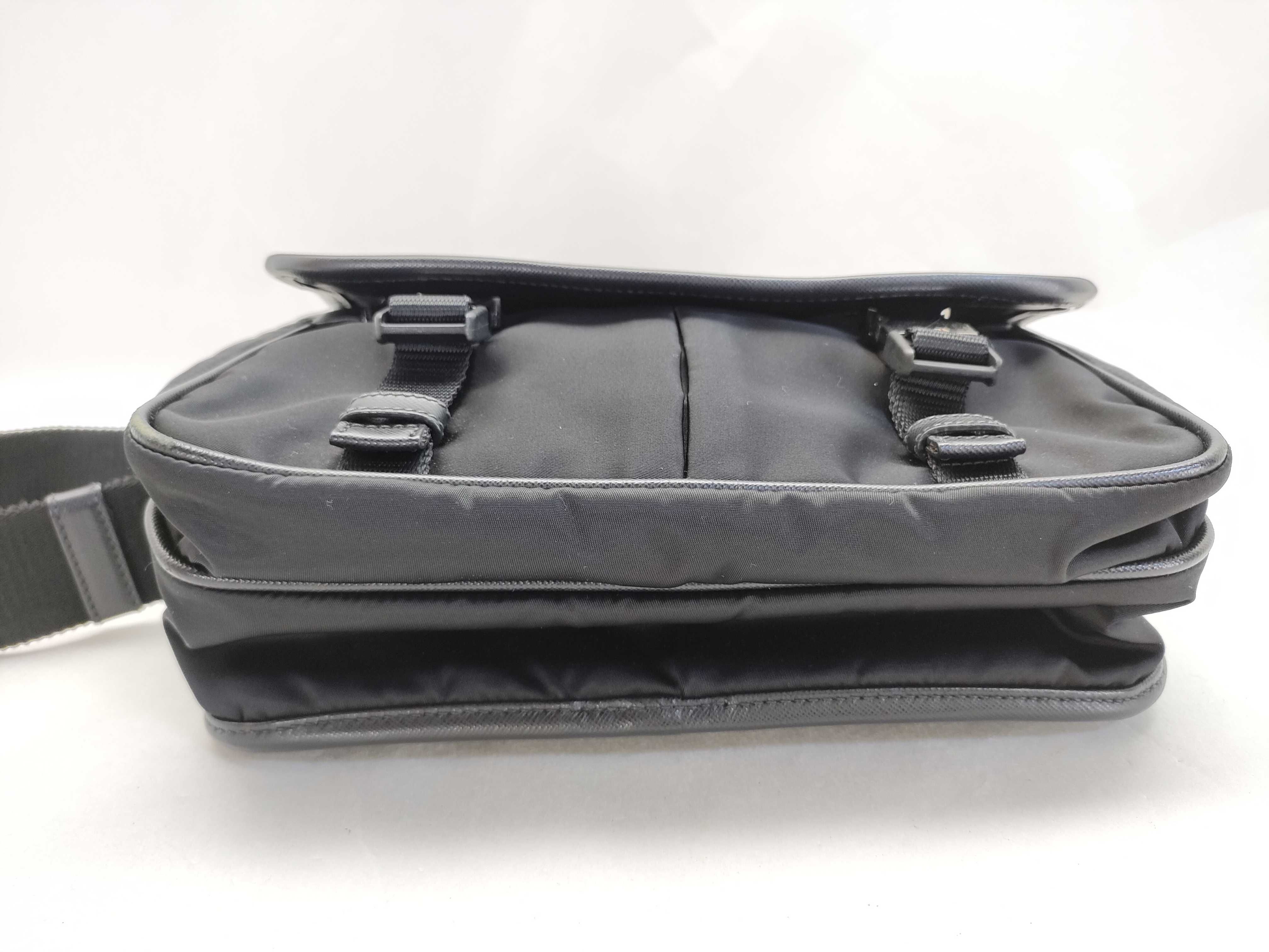 SG-Prada Messenger Bag Nylon x Leather Shoulder Bag Black — view 7