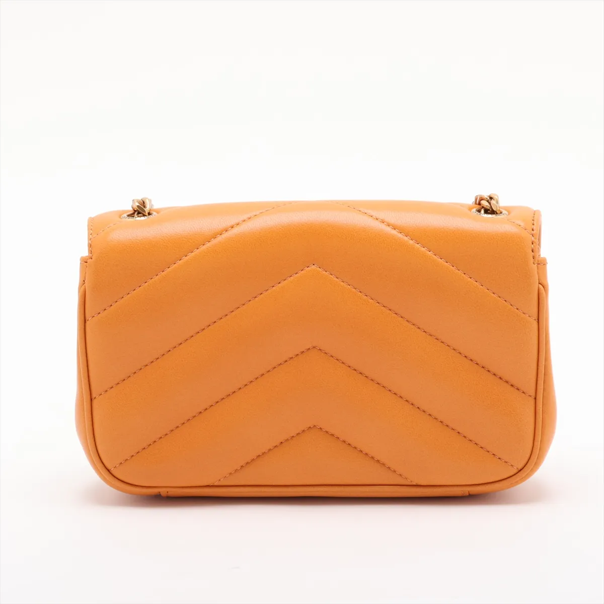 Loulou Toy Leather Chain Shoulder Bag, Orange, 821749 — view 2
