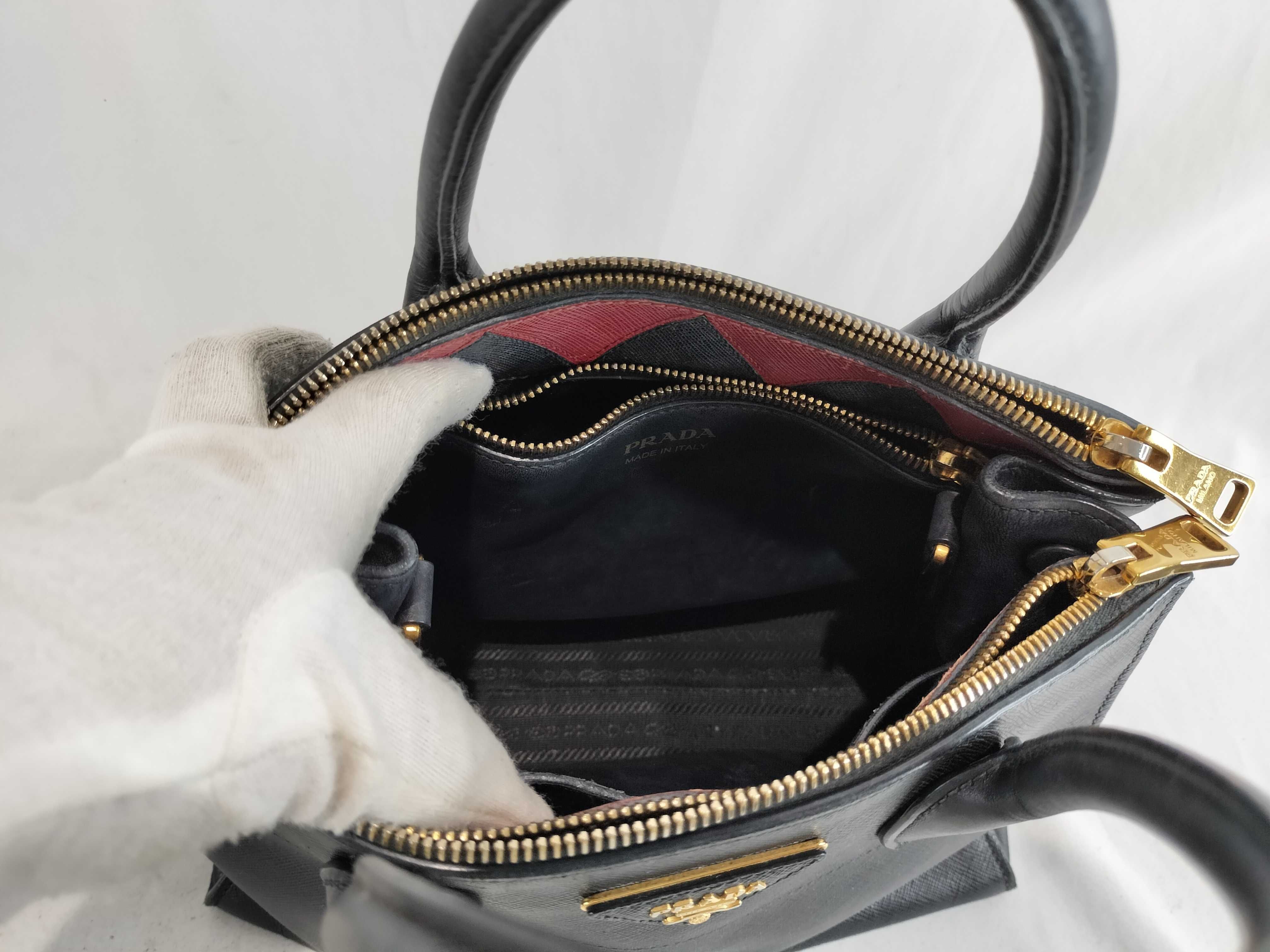 Triangle Logo Leather 2-Way Shoulder Bag/Handbag — view 9