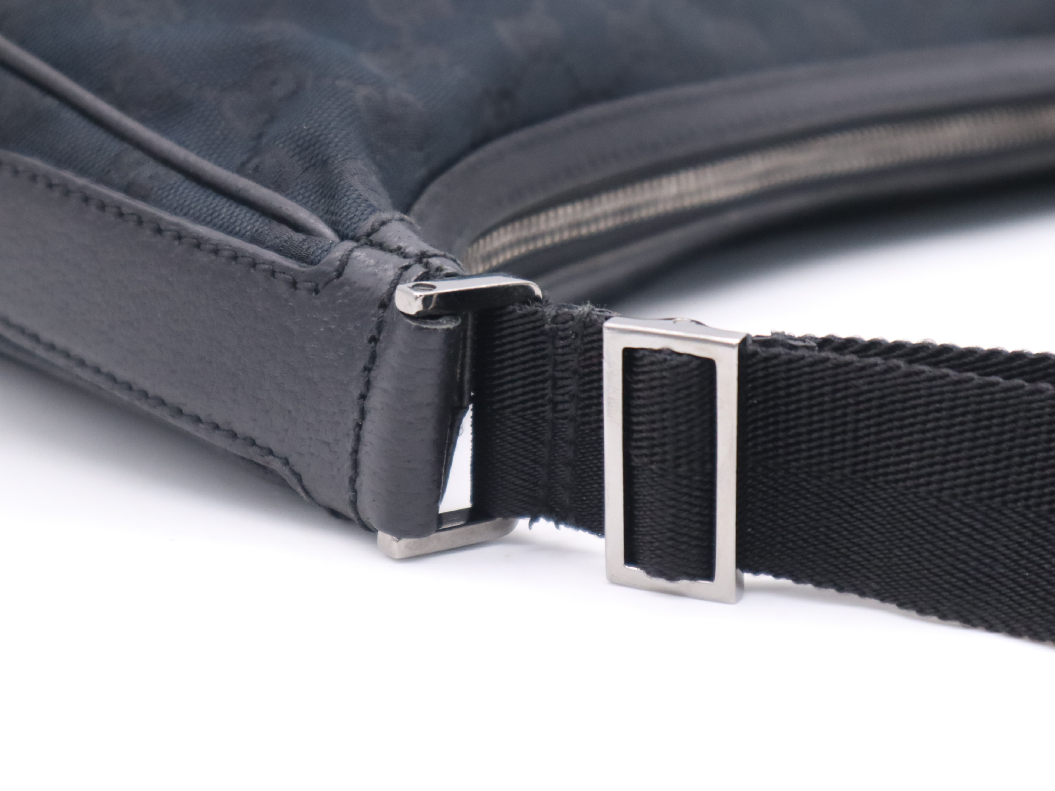 131211GG Canvas Shoulder Bag, Black Shoulder Bag — view 7