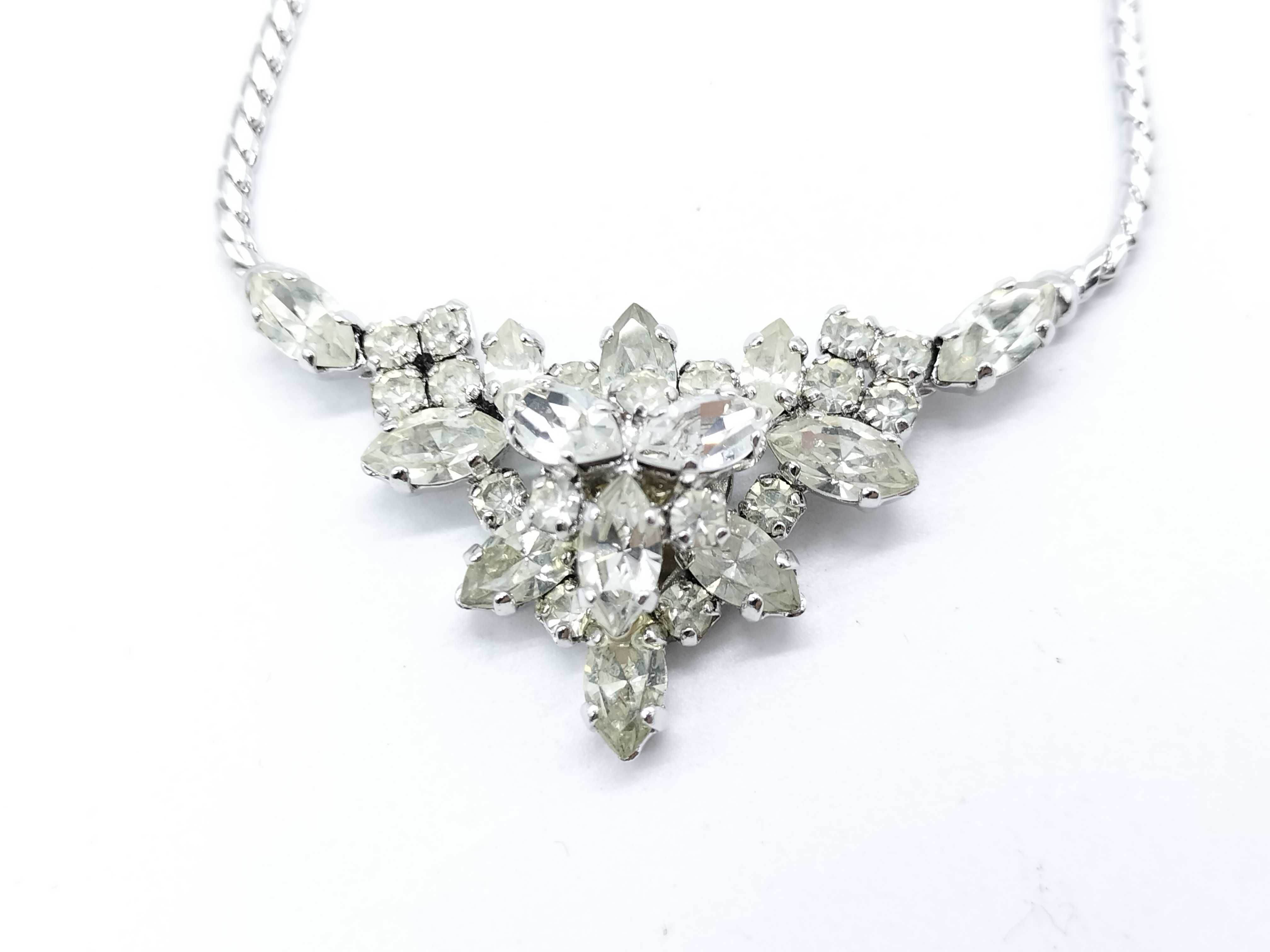 Rhinestone Necklace and Earrings — view 2