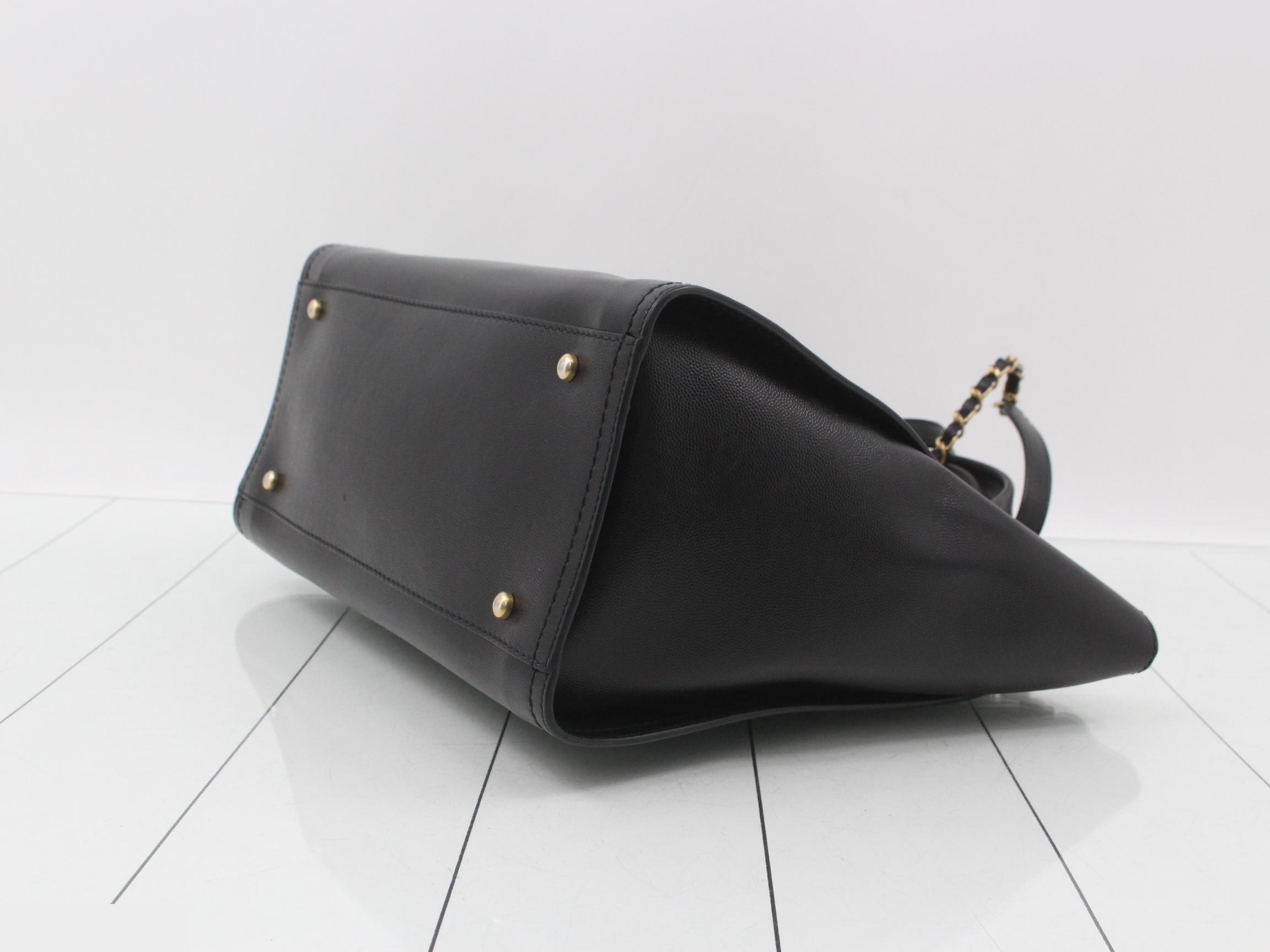 Deauville MM Caviar Skin 2-Way Tote Bag, Black — view 6
