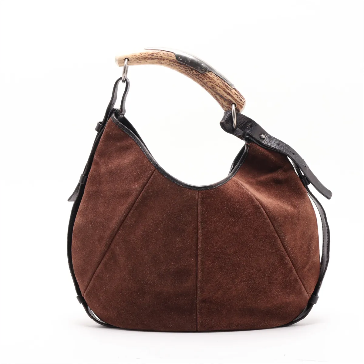 Mombasa Suede Shoulder Bag, Brown 95361 — view 2