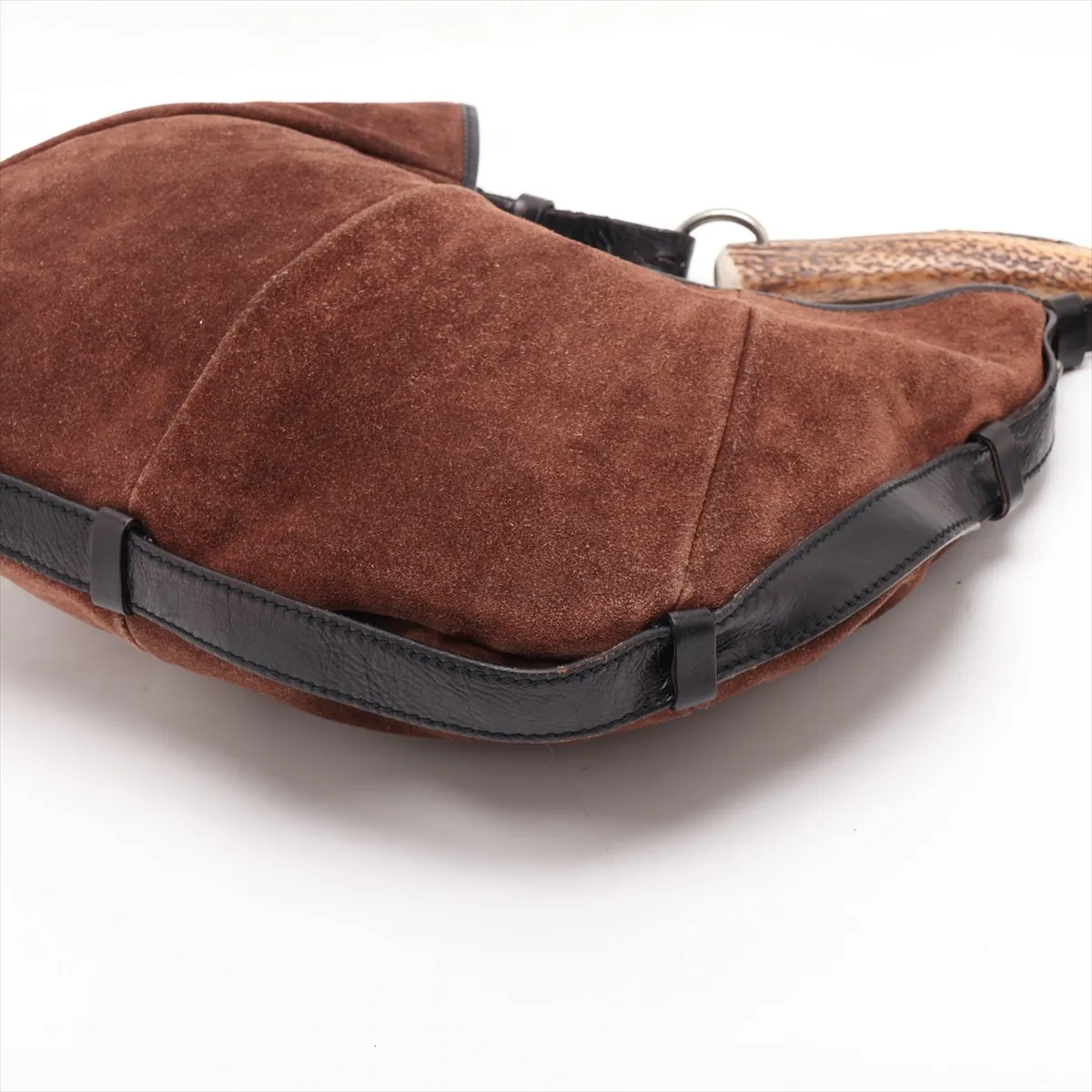 Mombasa Suede Shoulder Bag, Brown 95361 — view 3