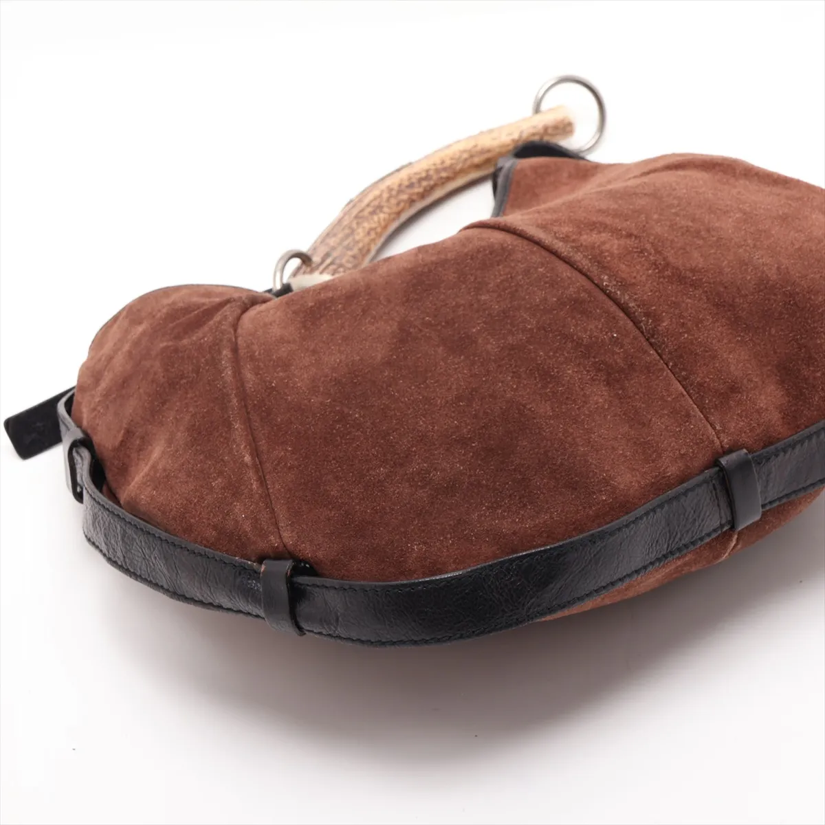 Mombasa Suede Shoulder Bag, Brown 95361 — view 4