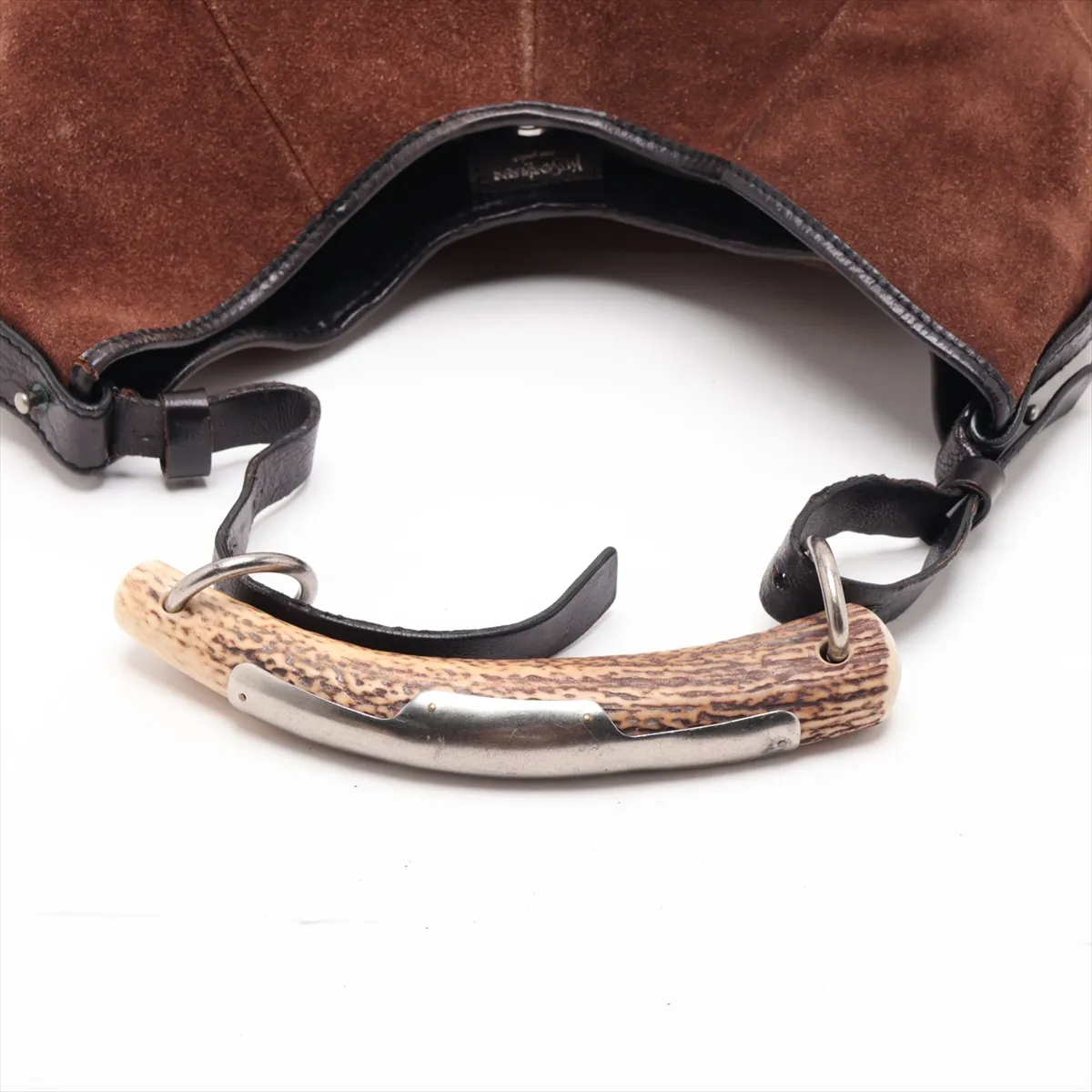 Mombasa Suede Shoulder Bag, Brown 95361 — view 5
