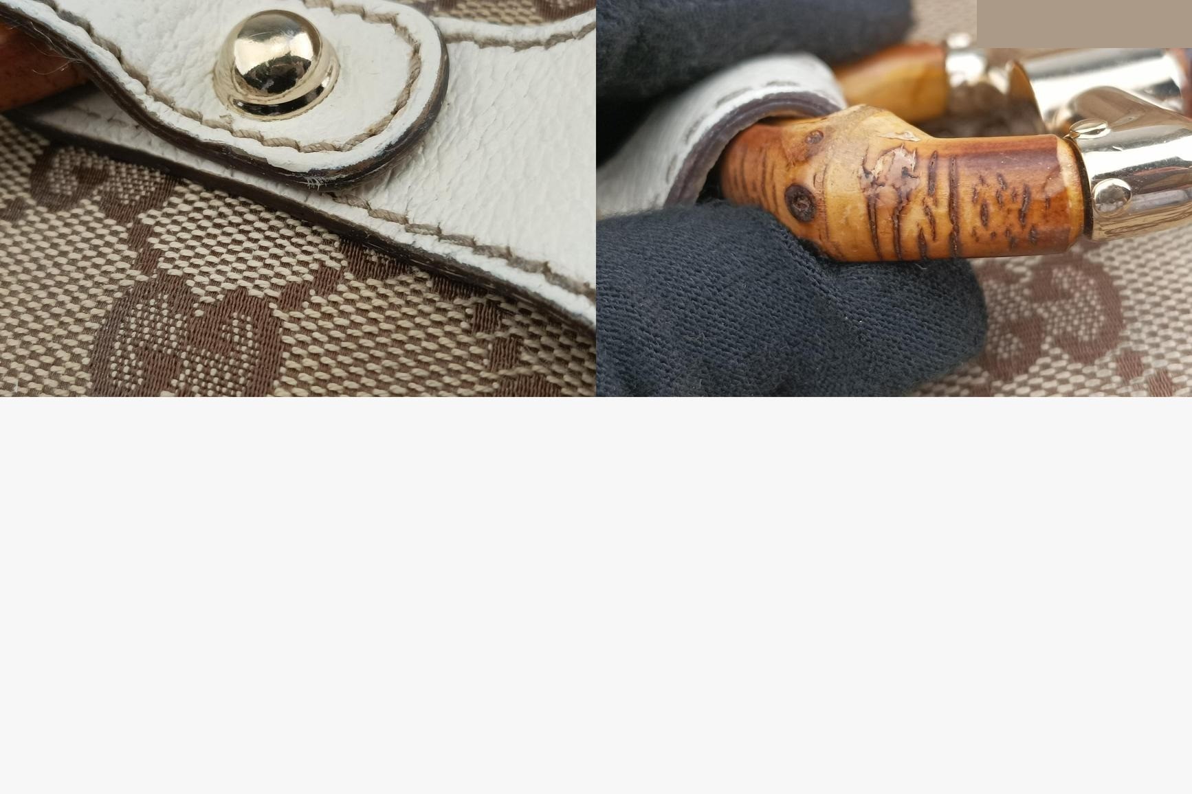 Horsebit Canvas x Leather White x Beige — view 10