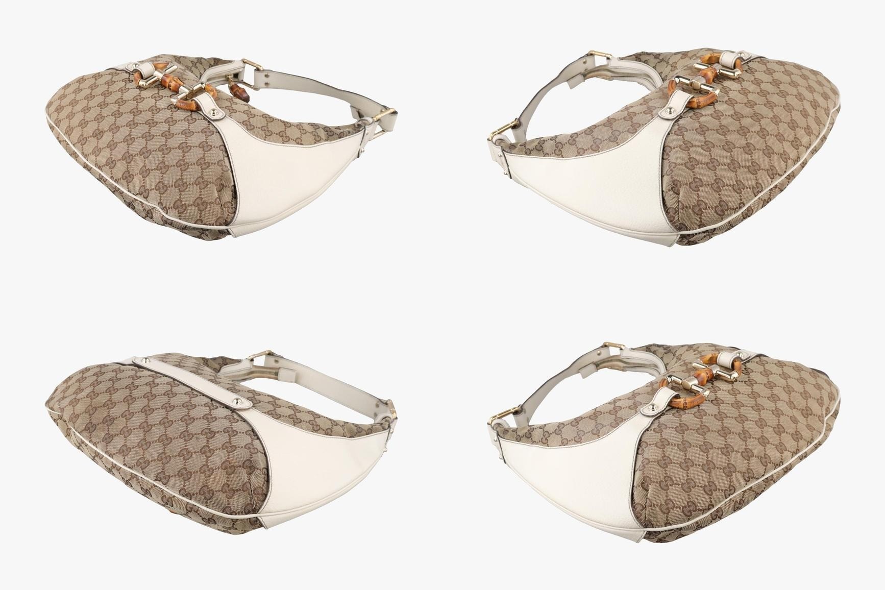 Horsebit Canvas x Leather White x Beige — view 4