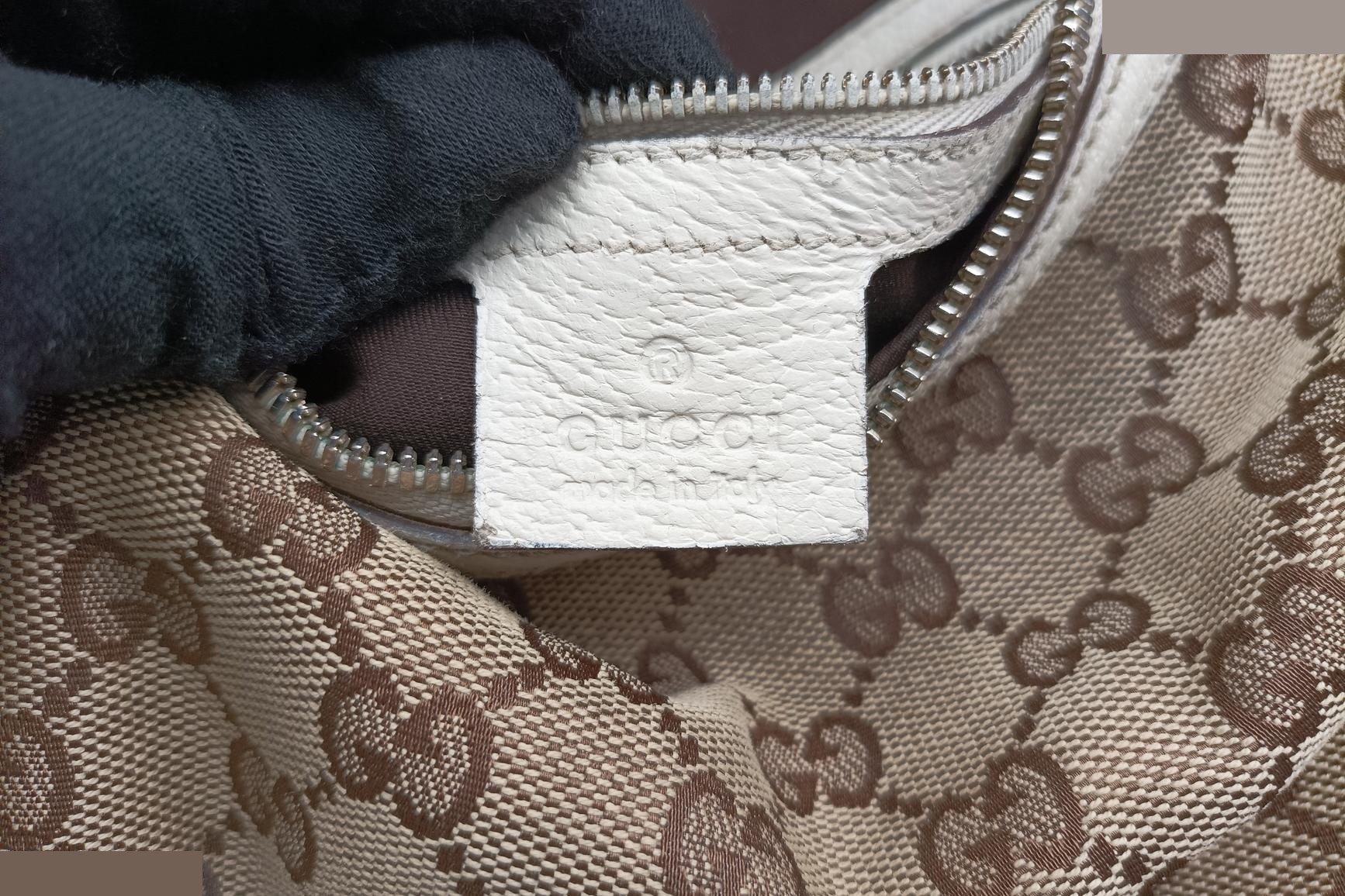 Horsebit Canvas x Leather White x Beige — view 7