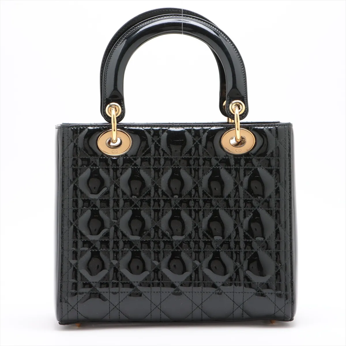 Cannage Lady Dior Patent Leather 2WAY Handbag Black — view 2