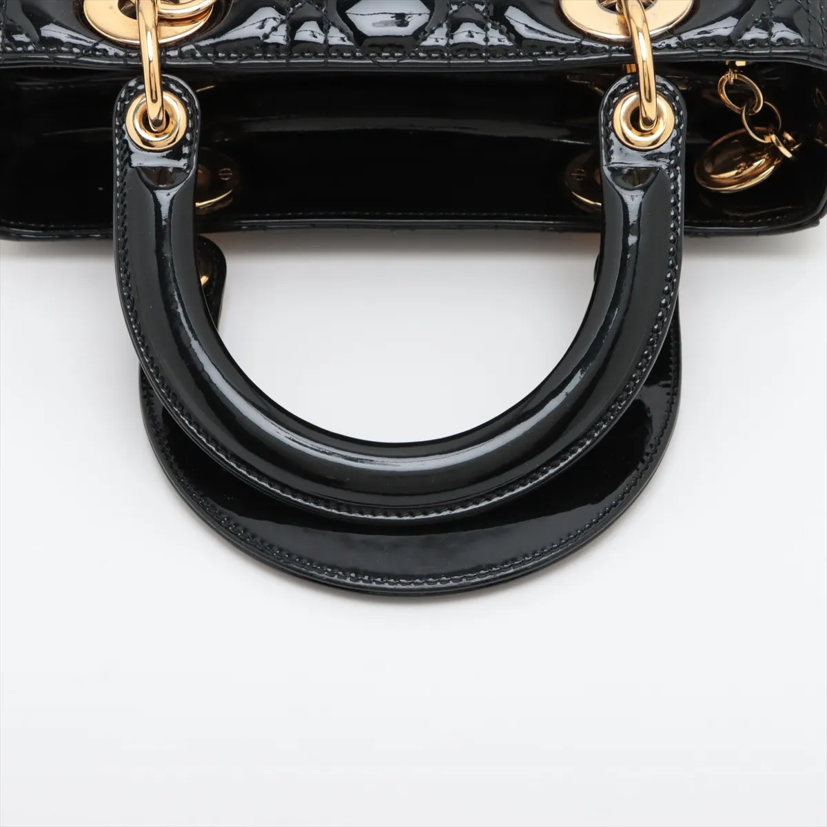 Cannage Lady Dior Patent Leather 2WAY Handbag Black — view 5
