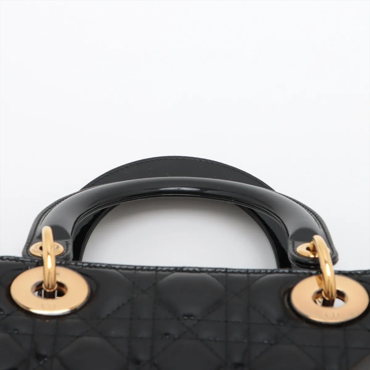 Cannage Lady Dior Patent Leather 2WAY Handbag Black — view 6